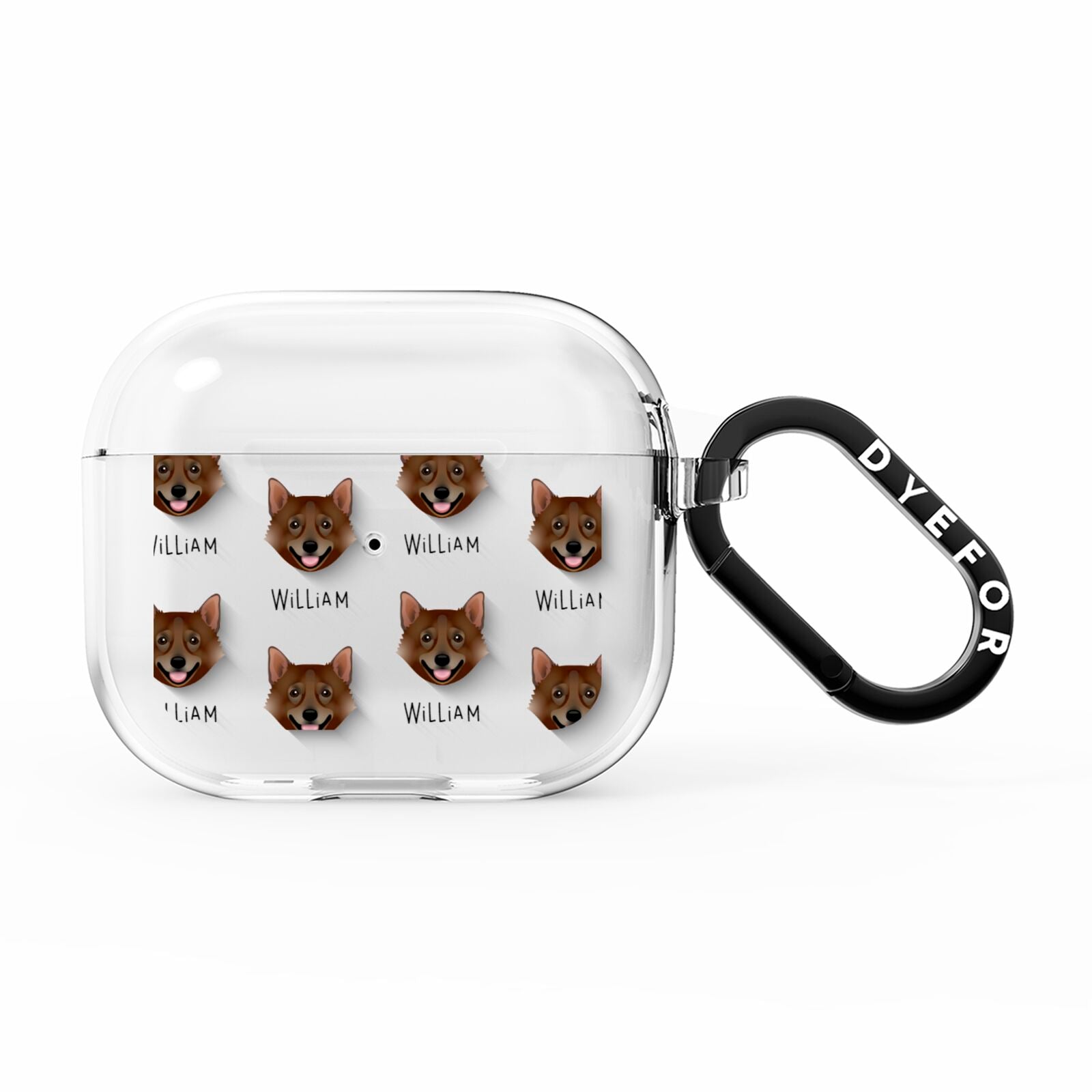 Swedish Vallhund Icon with Name AirPods Clear Case 3rd Gen