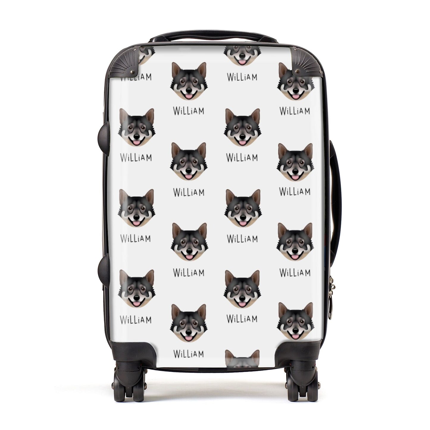 Swedish Vallhund Icon with Name Suitcase