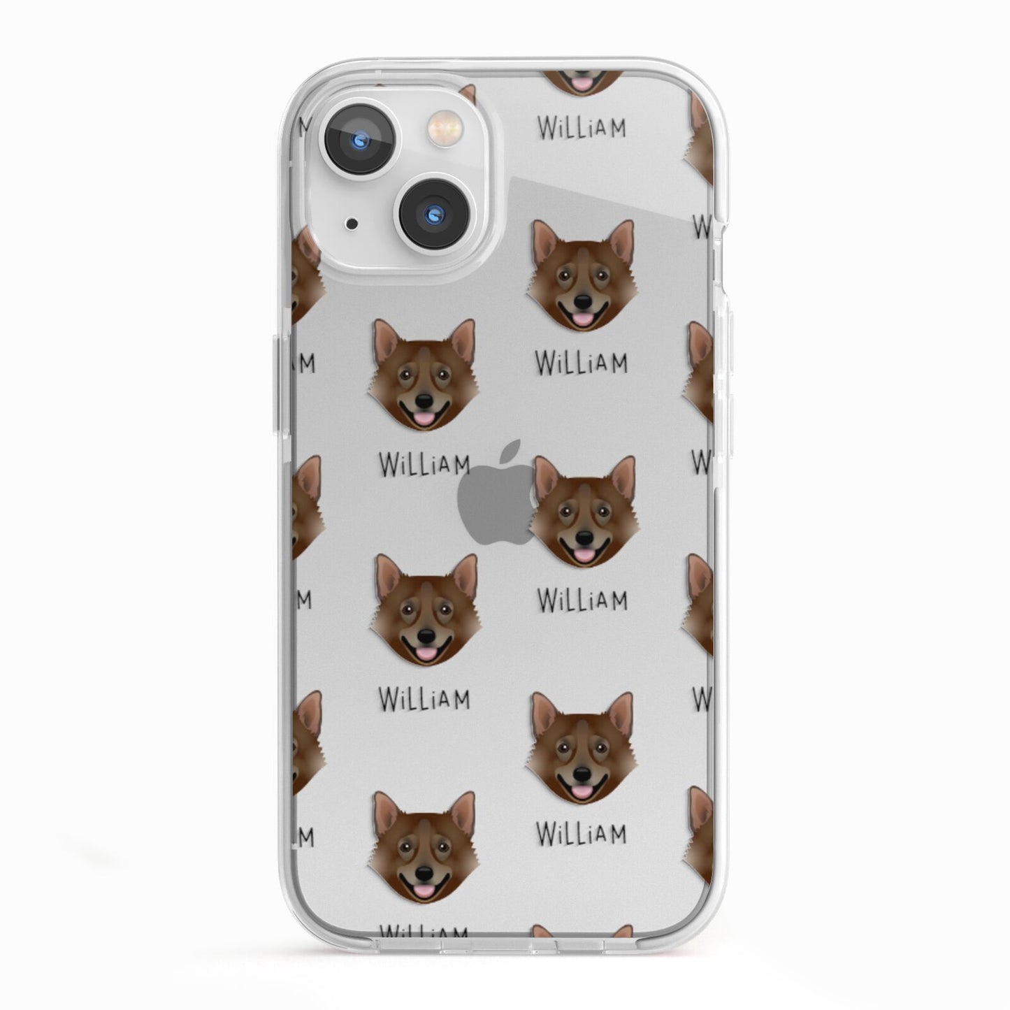 Swedish Vallhund Icon with Name iPhone 13 TPU Impact Case with White Edges