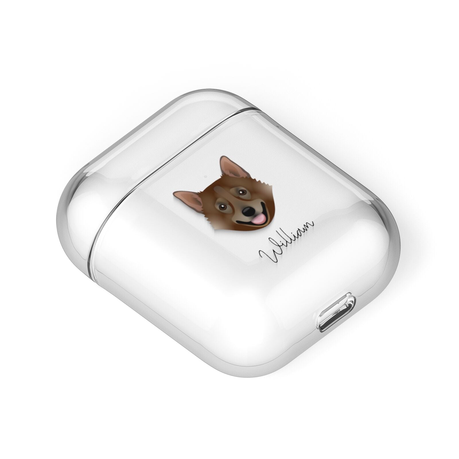 Swedish Vallhund Personalised AirPods Case Laid Flat