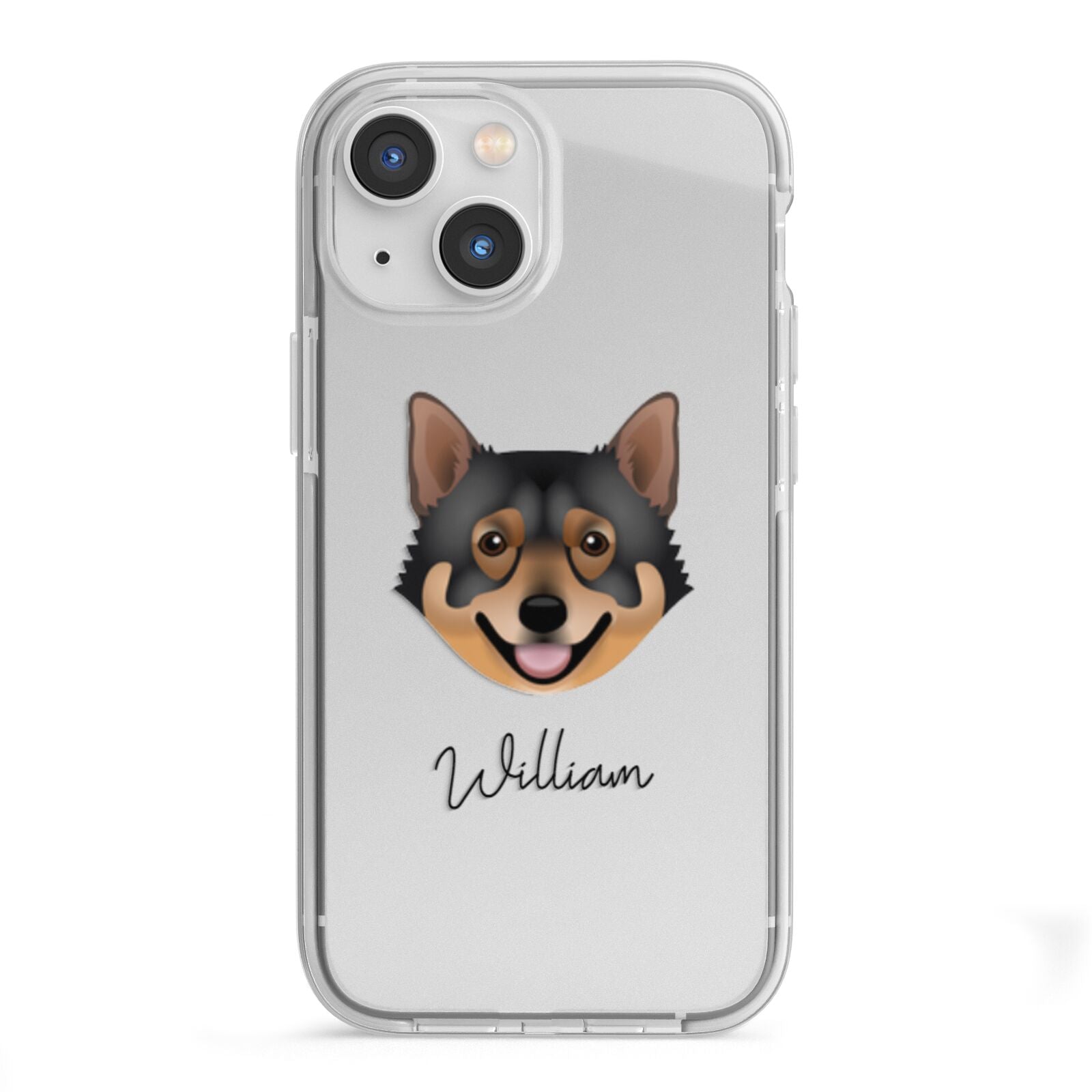 Swedish Vallhund Personalised iPhone 13 Mini TPU Impact Case with White Edges