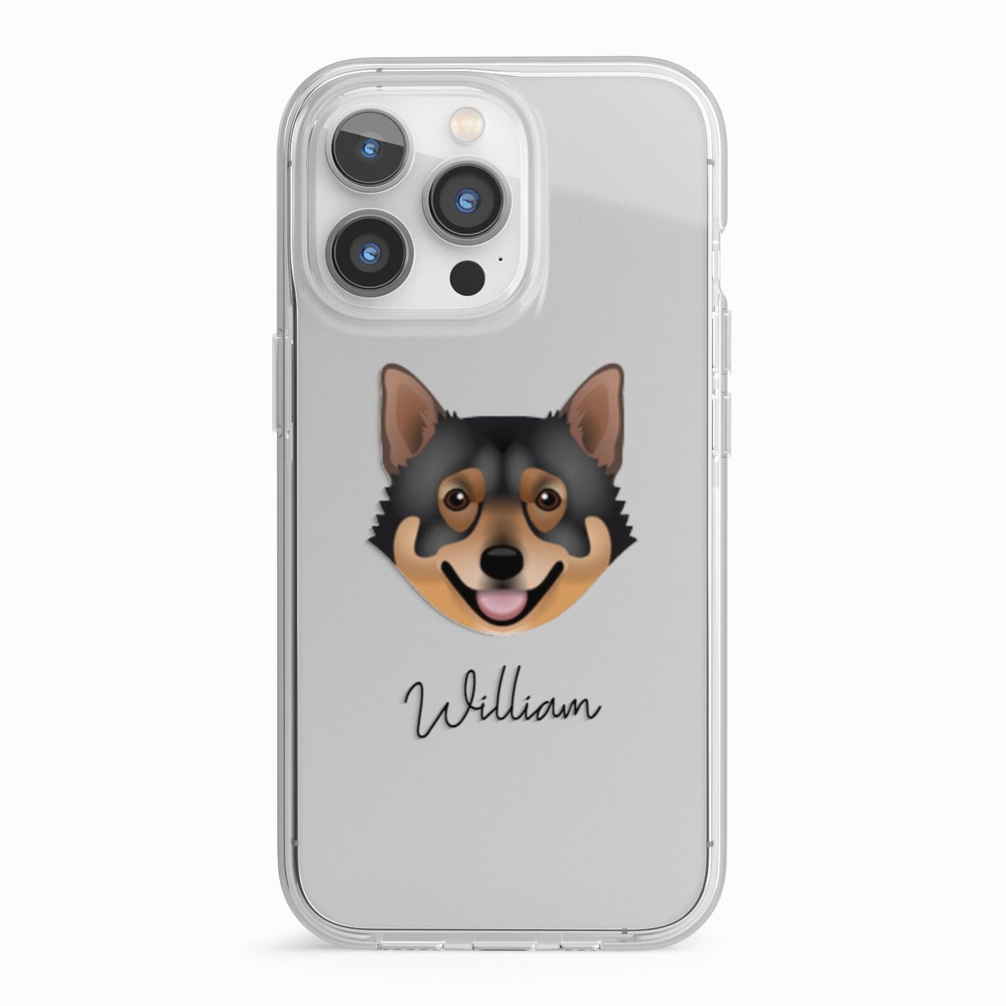 Swedish Vallhund Personalised iPhone 13 Pro TPU Impact Case with White Edges