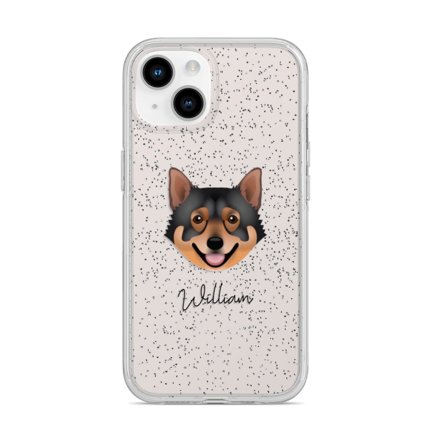 Swedish Vallhund Personalised iPhone 14 Glitter Tough Case Starlight