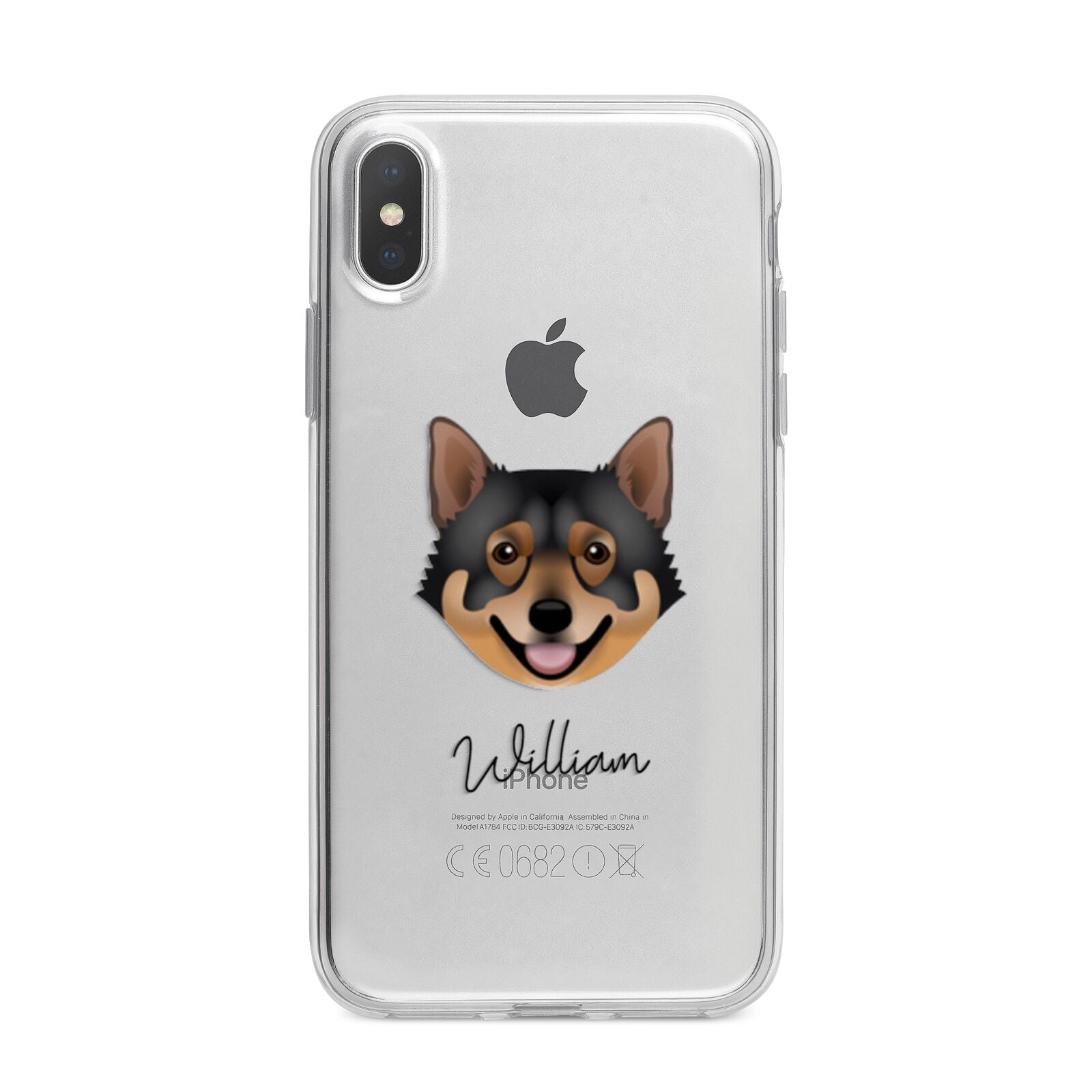 Swedish Vallhund Personalised iPhone X Bumper Case on Silver iPhone Alternative Image 1