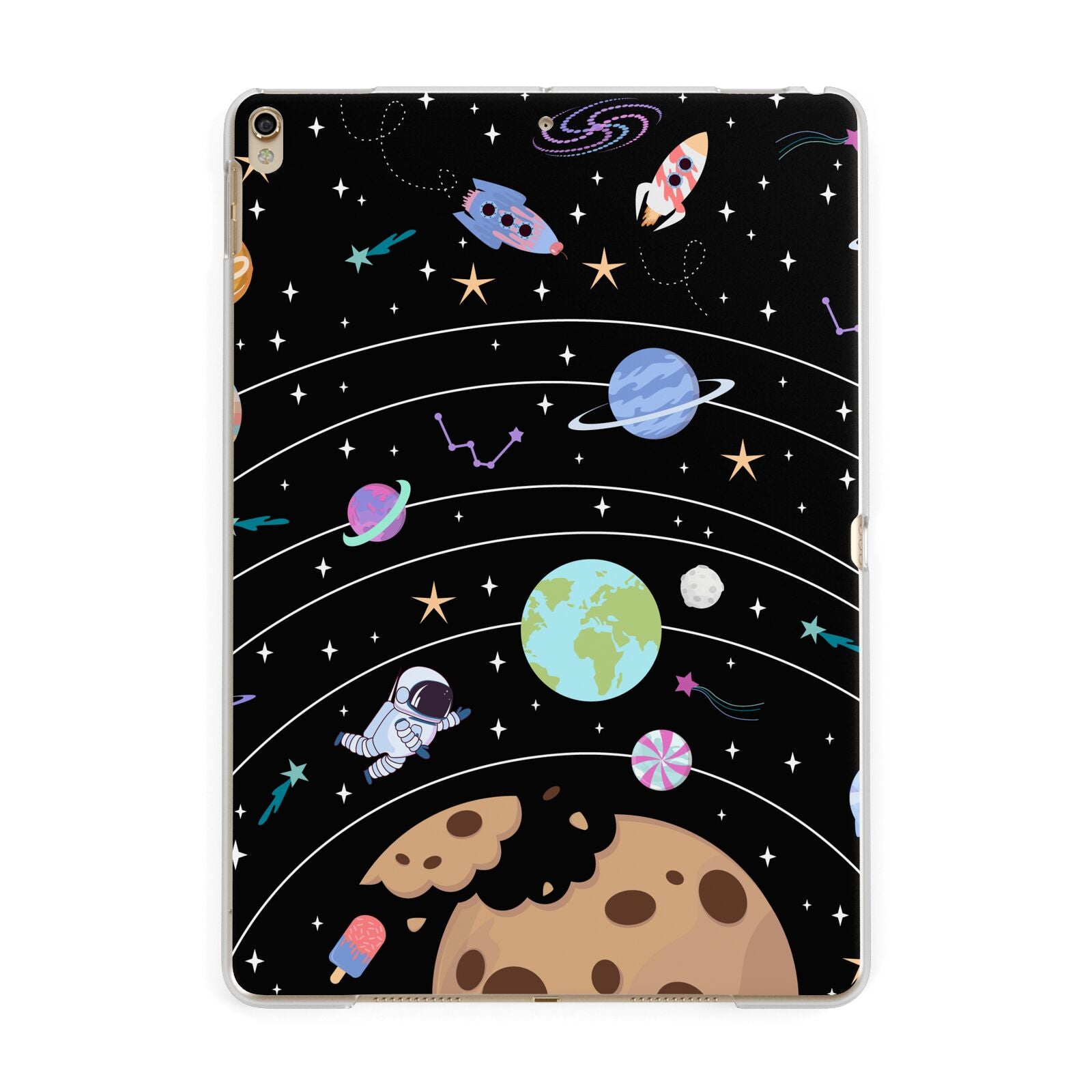 Sweet Celestial Scene Apple iPad Gold Case