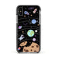 Sweet Celestial Scene Apple iPhone Xs Impact Case Black Edge on Silver Phone