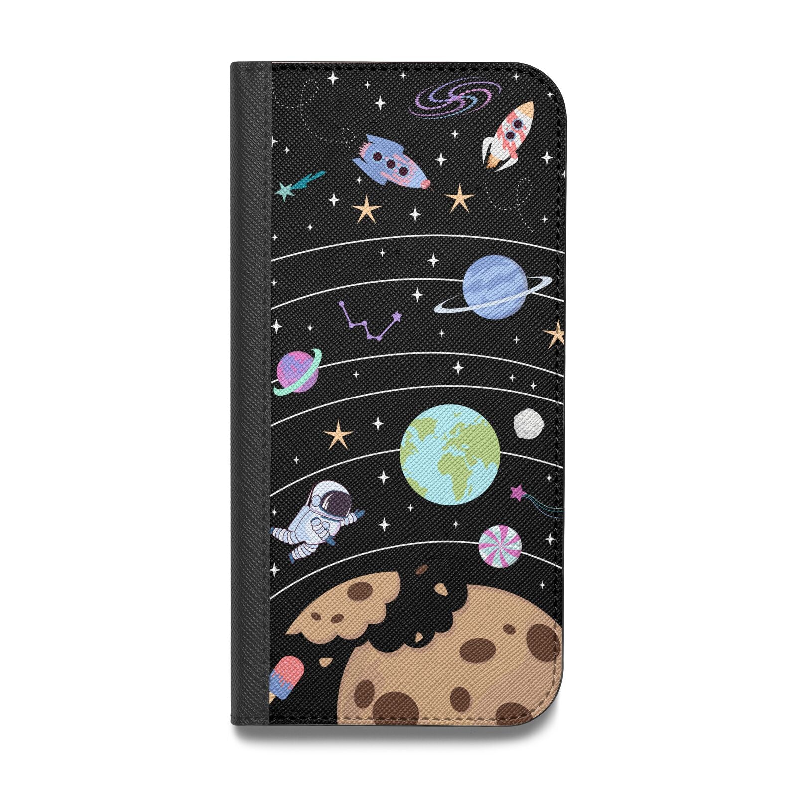 Sweet Celestial Scene Vegan Leather Flip Samsung Case