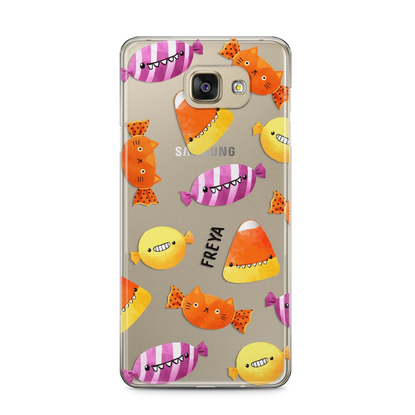 Sweet Faces Halloween Personalised Samsung Galaxy A5 2016 Case on gold phone