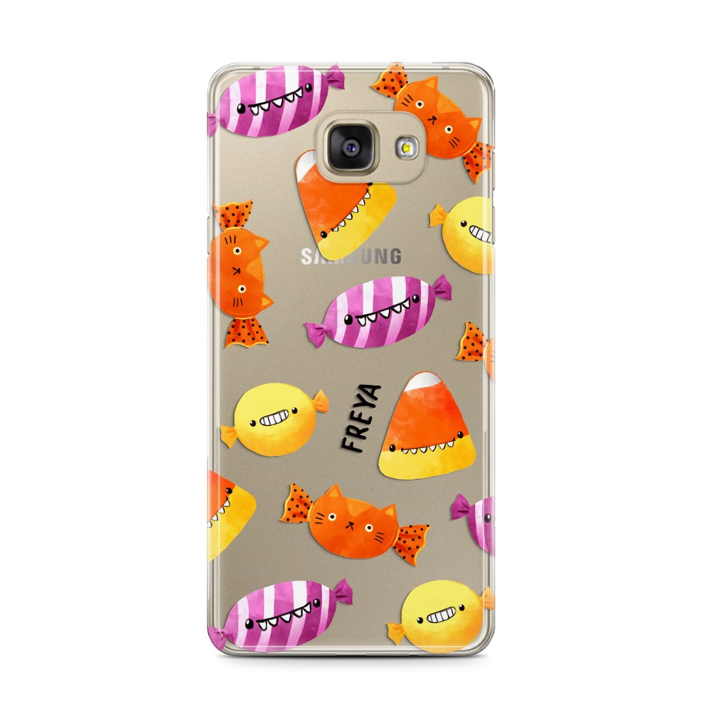 Sweet Faces Halloween Personalised Samsung Galaxy A7 2016 Case on gold phone