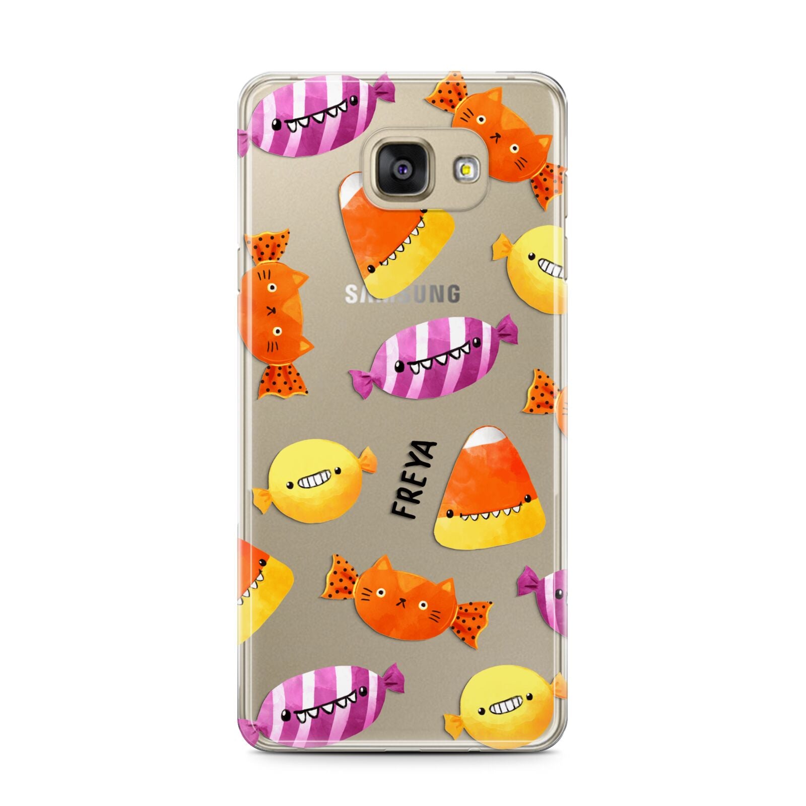 Sweet Faces Halloween Personalised Samsung Galaxy A7 2016 Case on gold phone