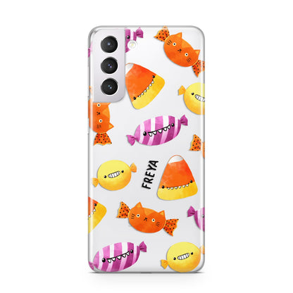 Sweet Faces Halloween Personalised Samsung S21 Case