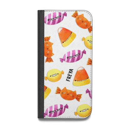 Sweet Faces Halloween Personalised Vegan Leather Flip iPhone Case