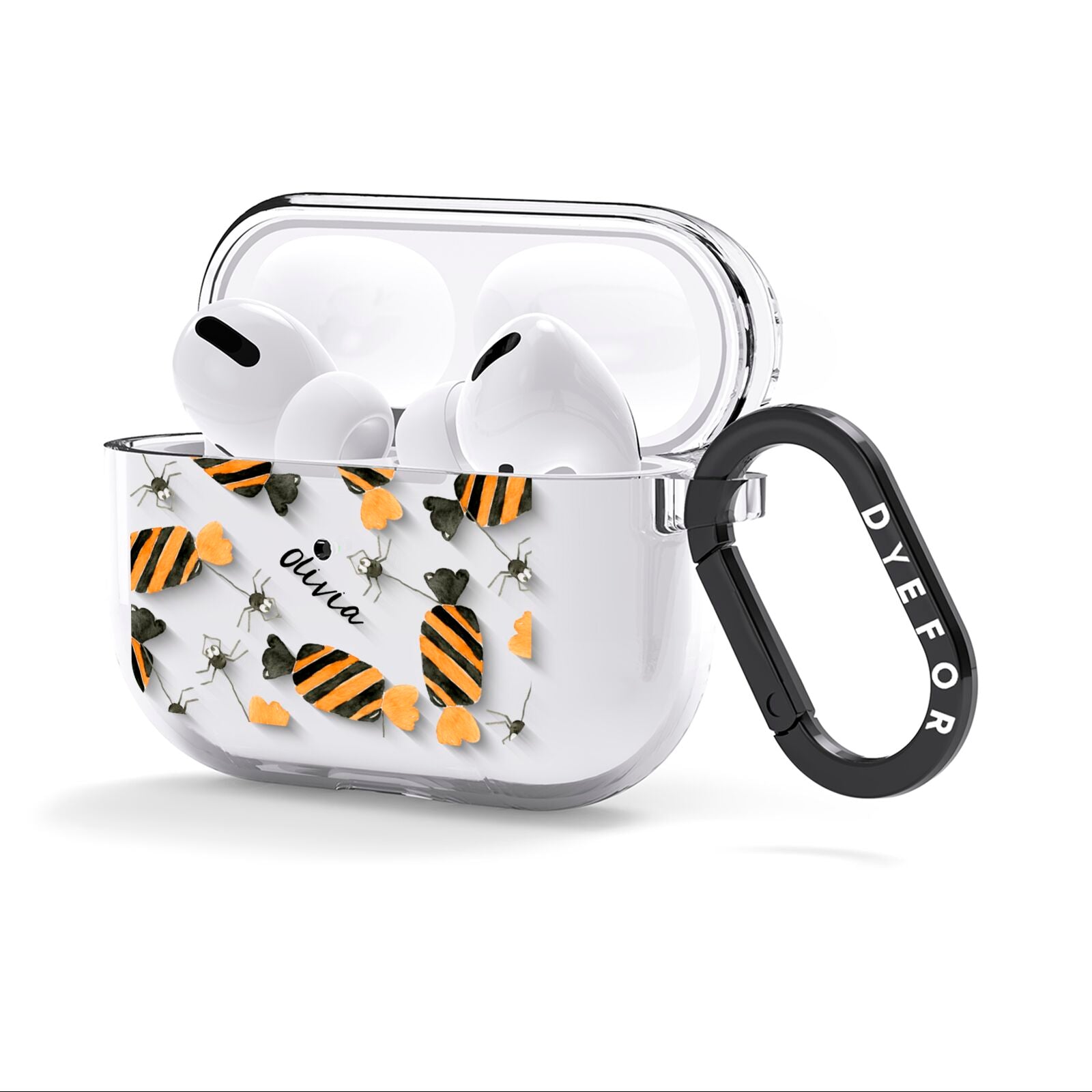 Sweet Spider Halloween Personalised AirPods Clear Case 3rd Gen Side Image