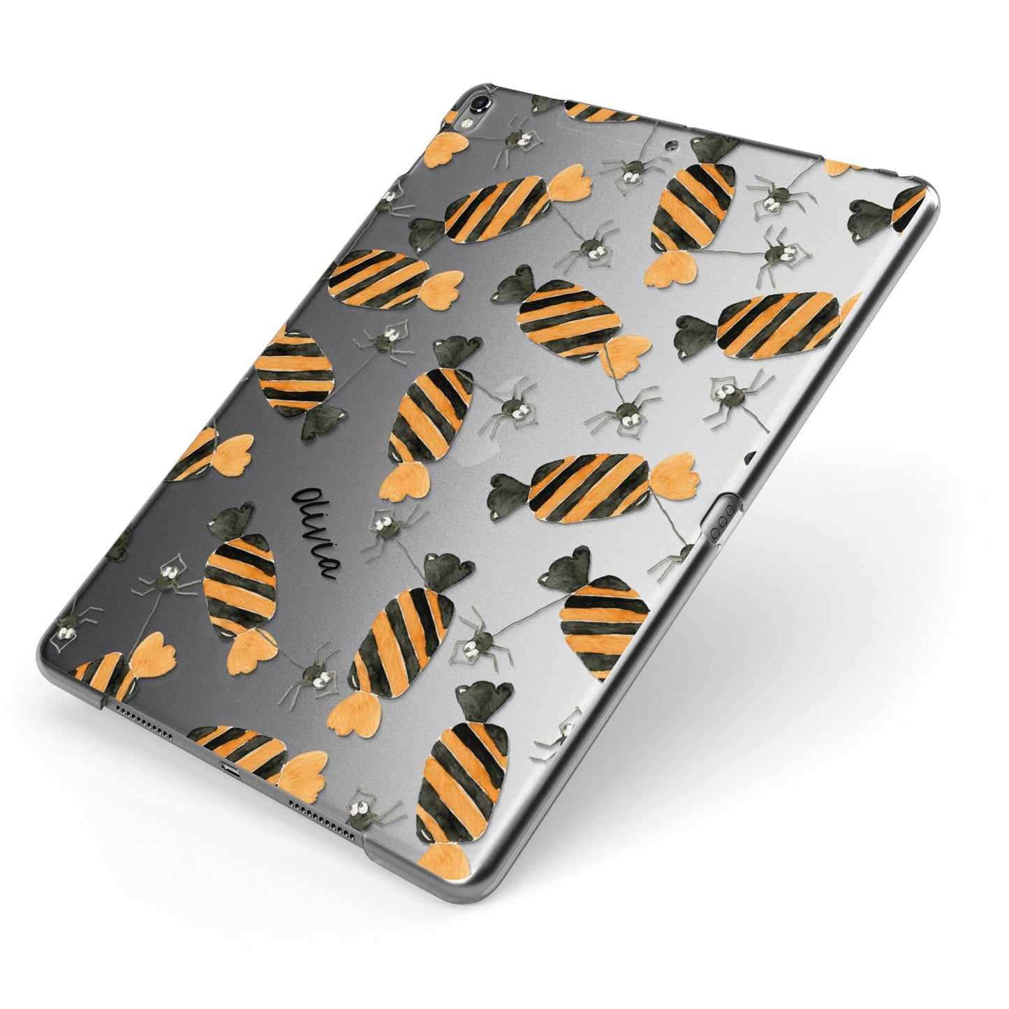 Sweet Spider Halloween Personalised Apple iPad Case on Grey iPad Side View