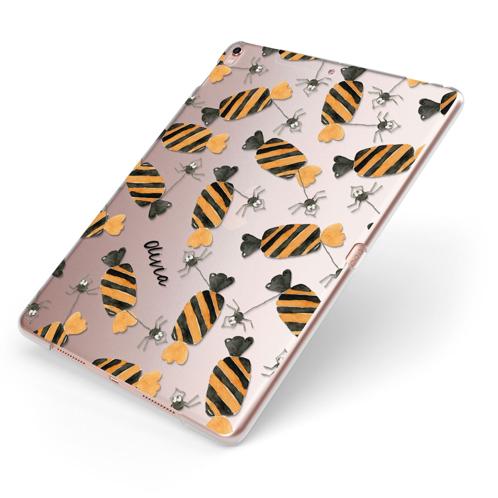 Sweet Spider Halloween Personalised Apple iPad Case on Rose Gold iPad Side View