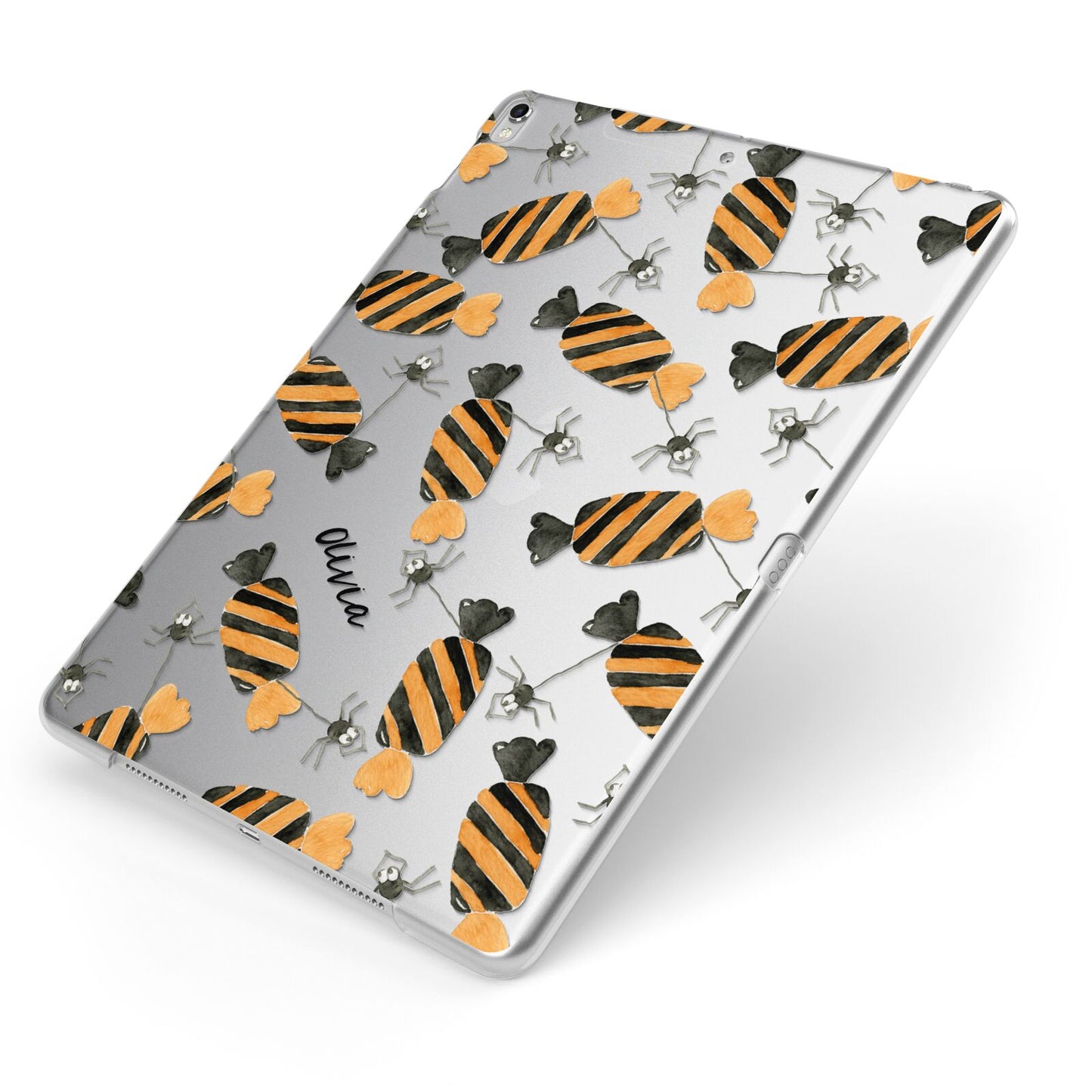 Sweet Spider Halloween Personalised Apple iPad Case on Silver iPad Side View