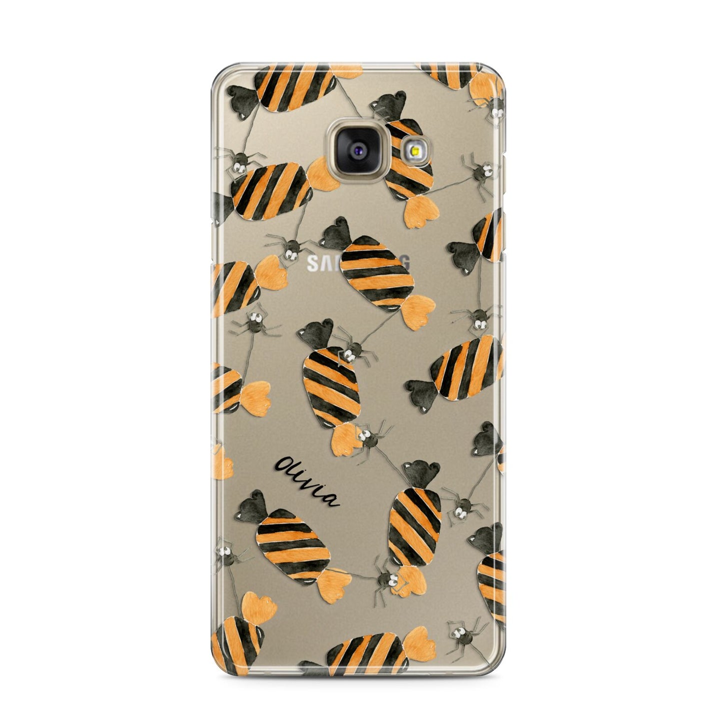 Sweet Spider Halloween Personalised Samsung Galaxy A3 2016 Case on gold phone