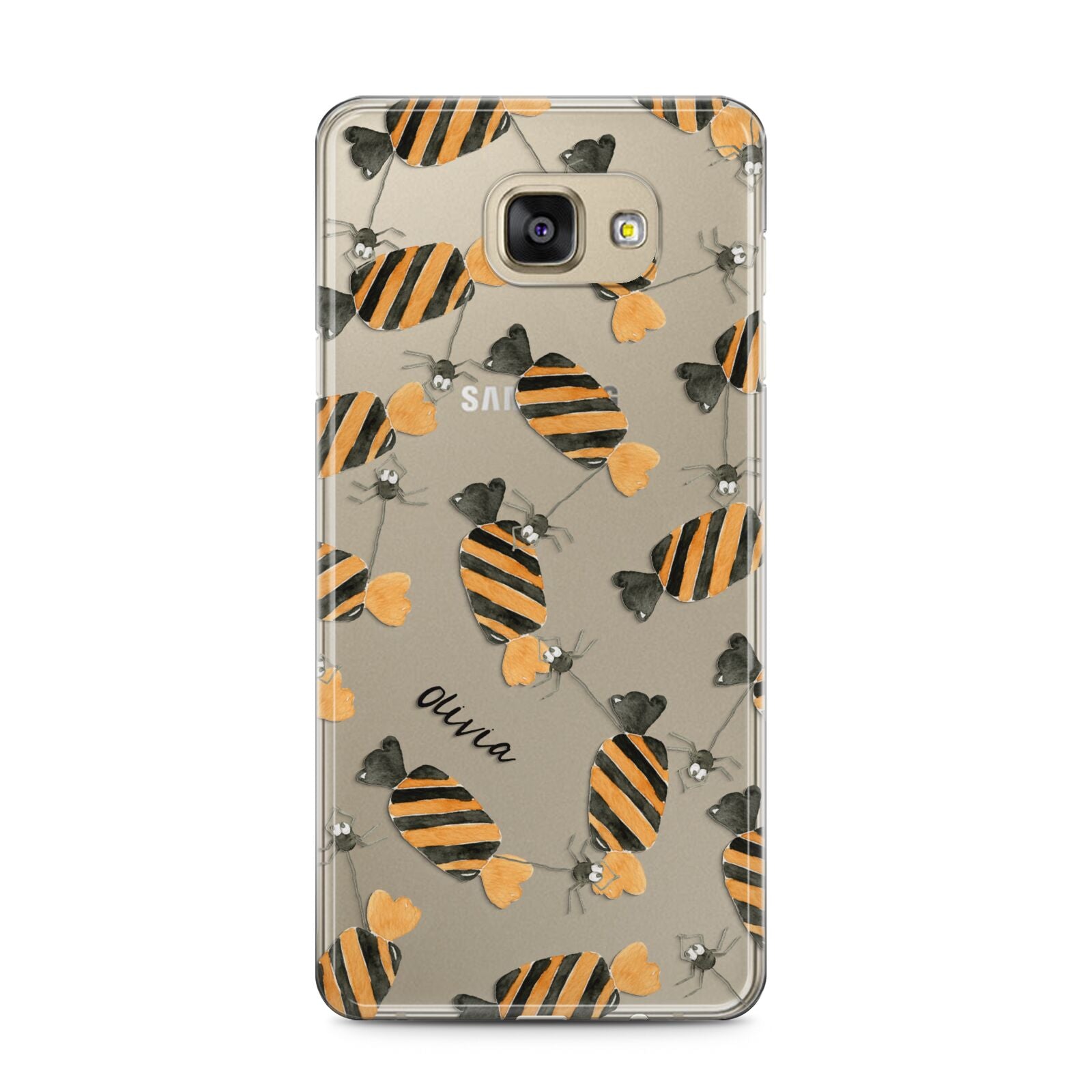 Sweet Spider Halloween Personalised Samsung Galaxy A5 2016 Case on gold phone