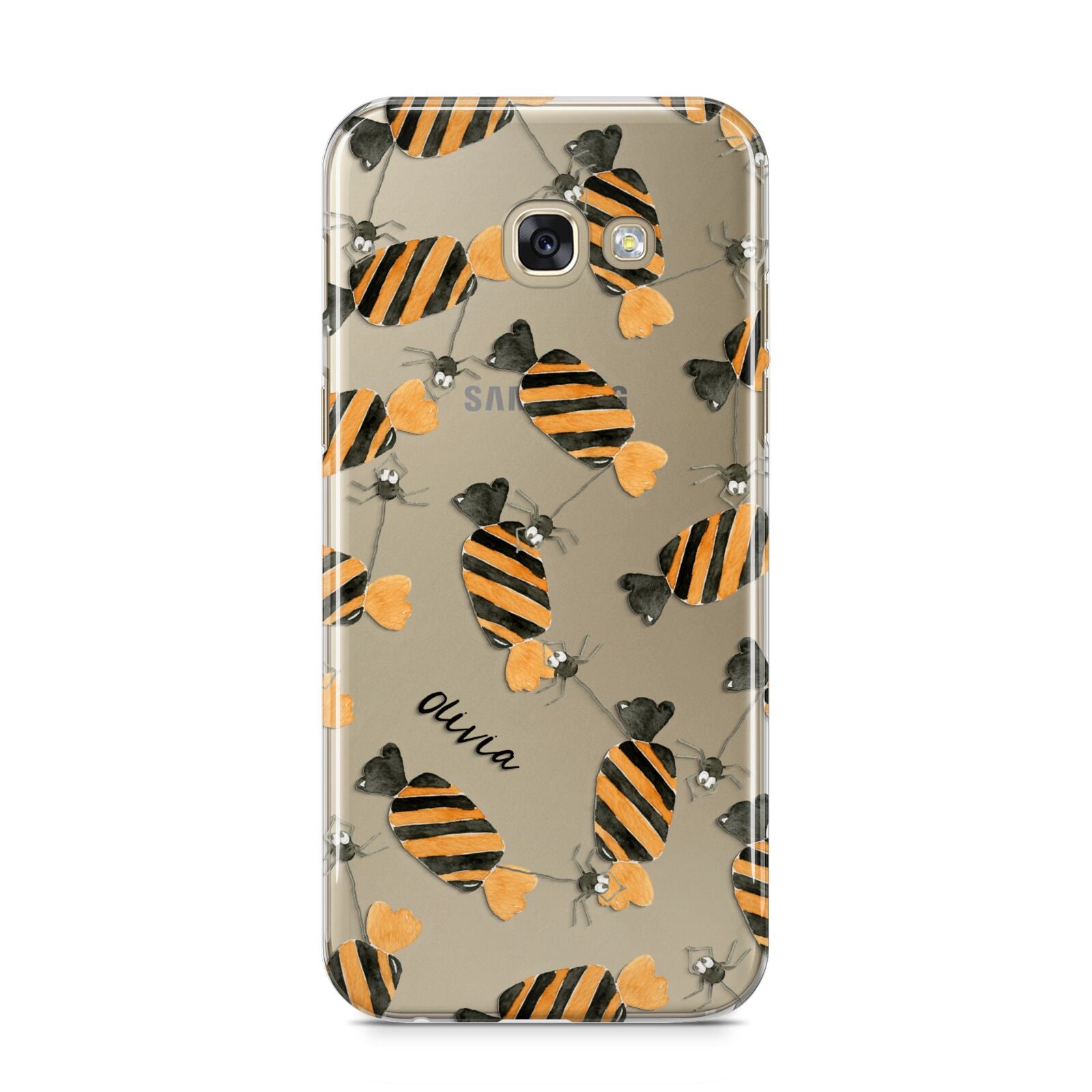 Sweet Spider Halloween Personalised Samsung Galaxy A5 2017 Case on gold phone