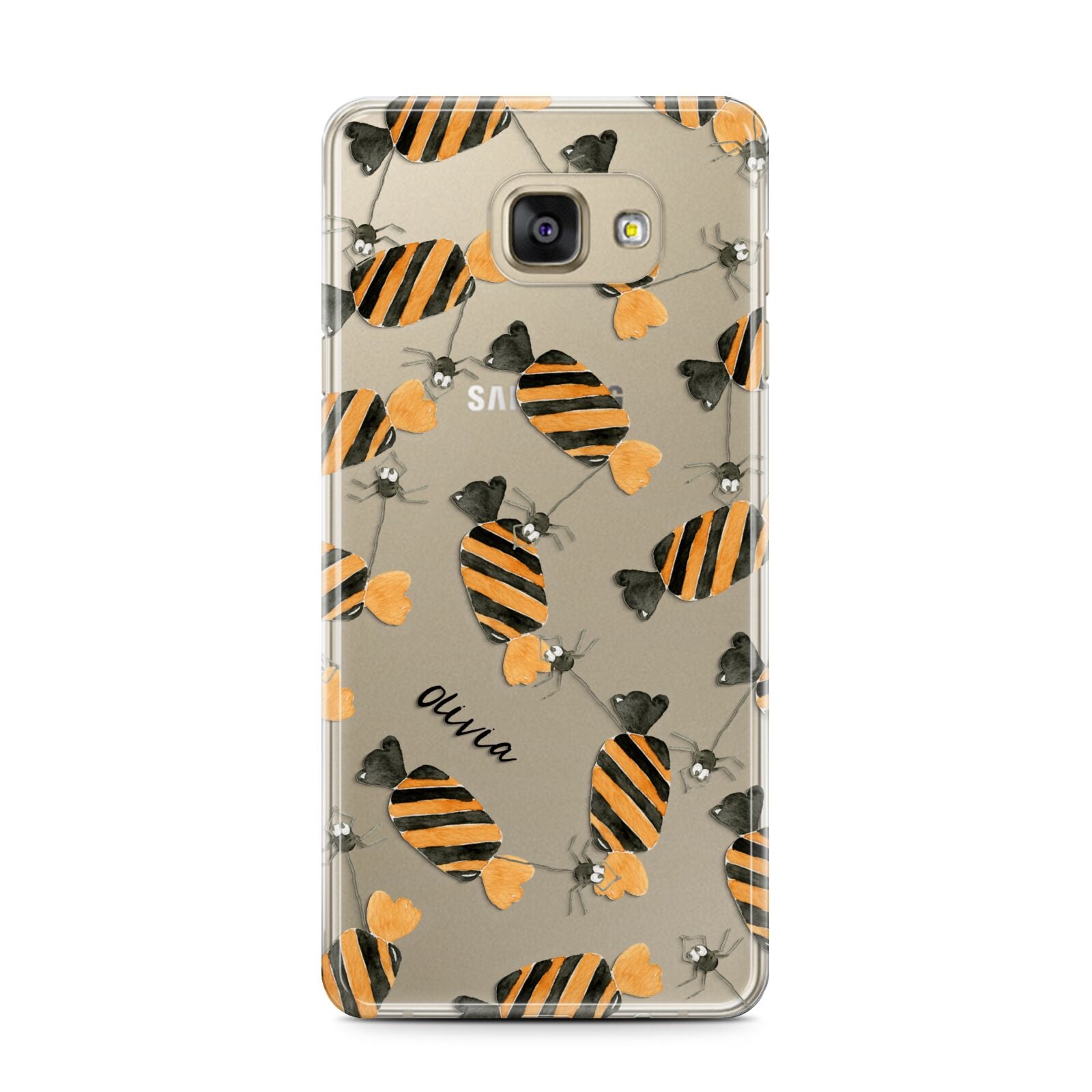 Sweet Spider Halloween Personalised Samsung Galaxy A7 2016 Case on gold phone