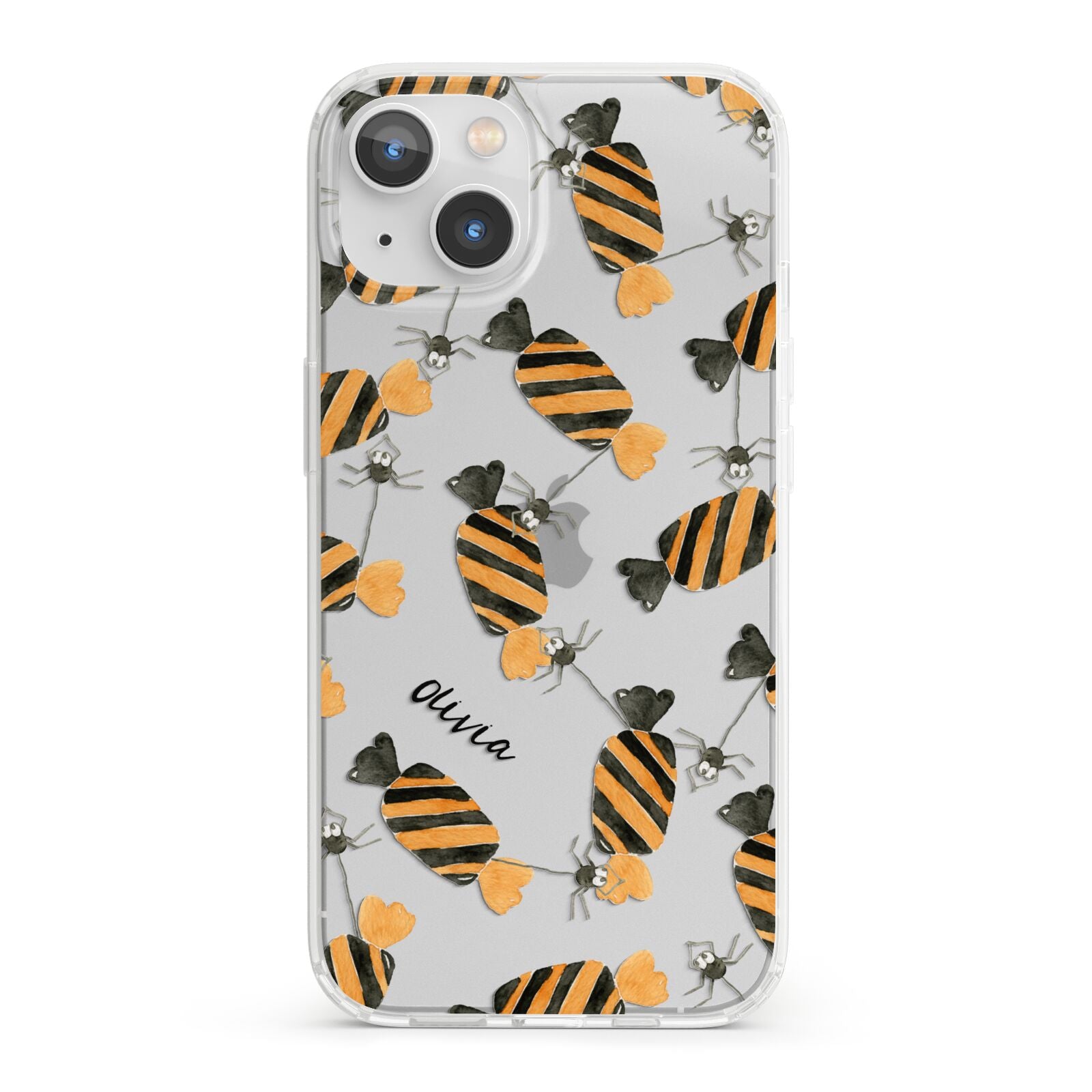 Sweet Spider Halloween Personalised iPhone 13 Clear Bumper Case