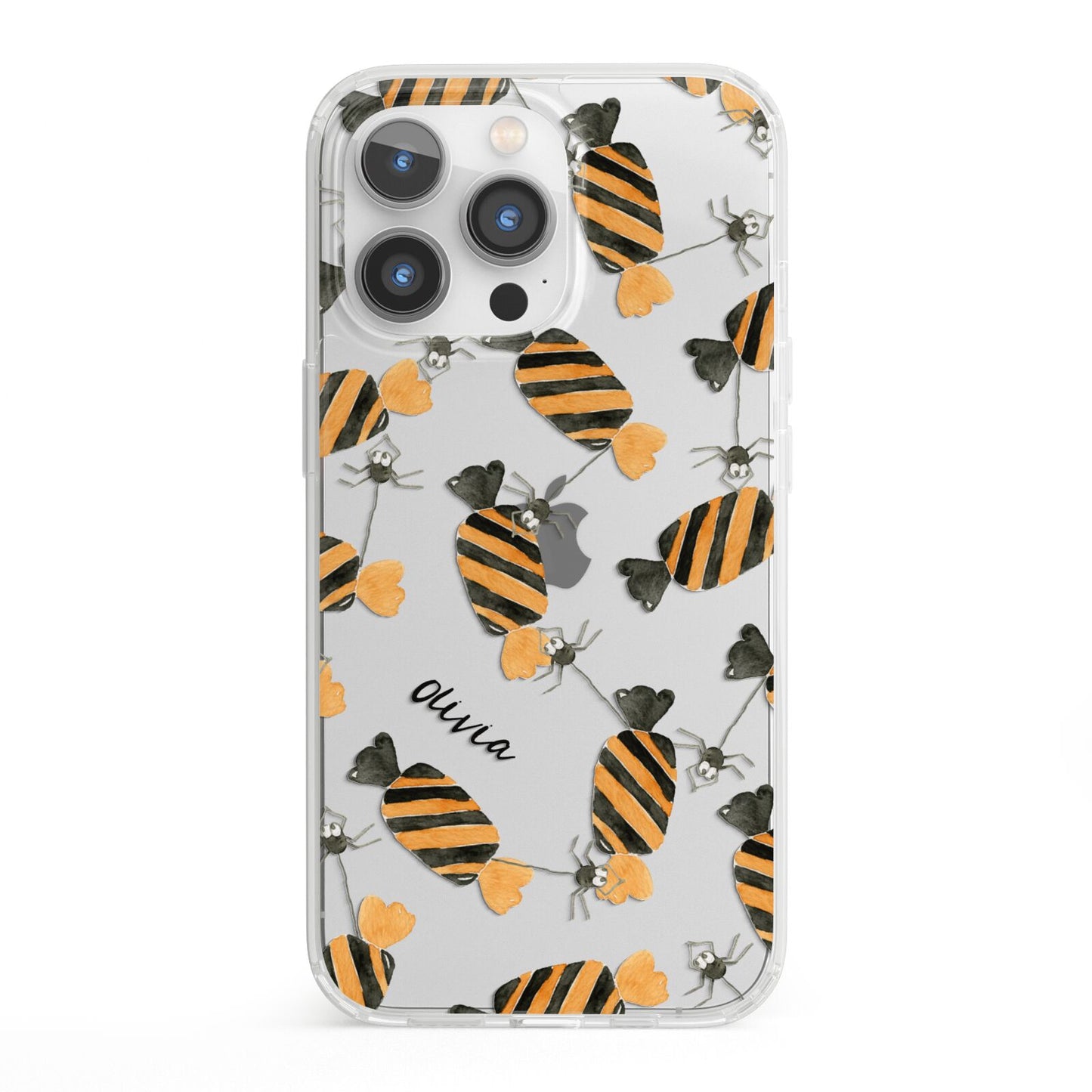 Sweet Spider Halloween Personalised iPhone 13 Pro Clear Bumper Case