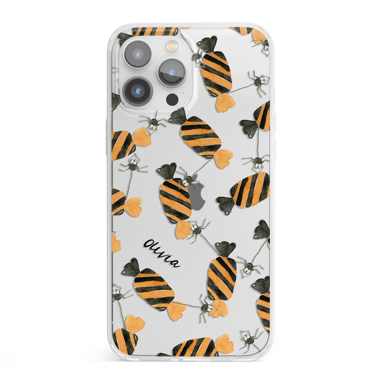 Sweet Spider Halloween Personalised iPhone 13 Pro Max Clear Bumper Case