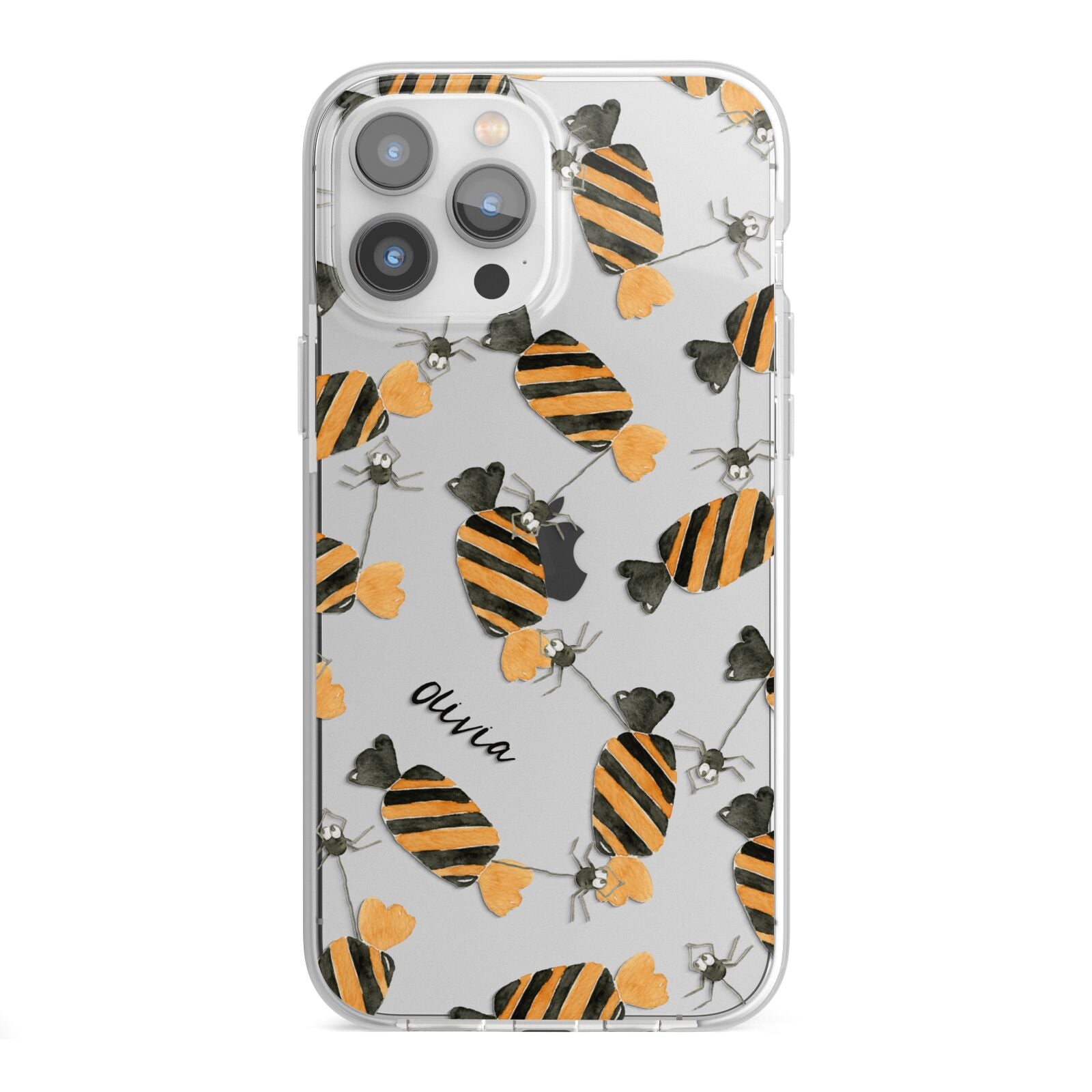 Sweet Spider Halloween Personalised iPhone 13 Pro Max TPU Impact Case with White Edges