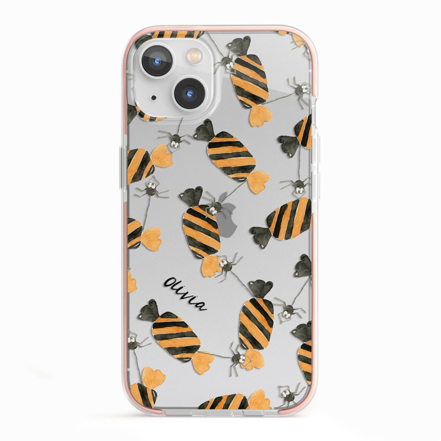 Sweet Spider Halloween Personalised iPhone 13 TPU Impact Case with Pink Edges