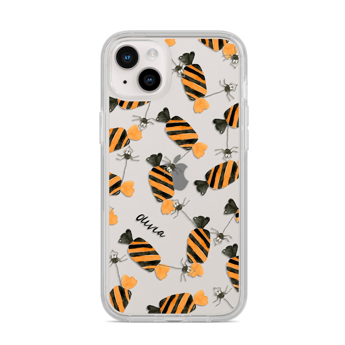 Sweet Spider Halloween Personalised iPhone 14 Plus Clear Tough Case Starlight