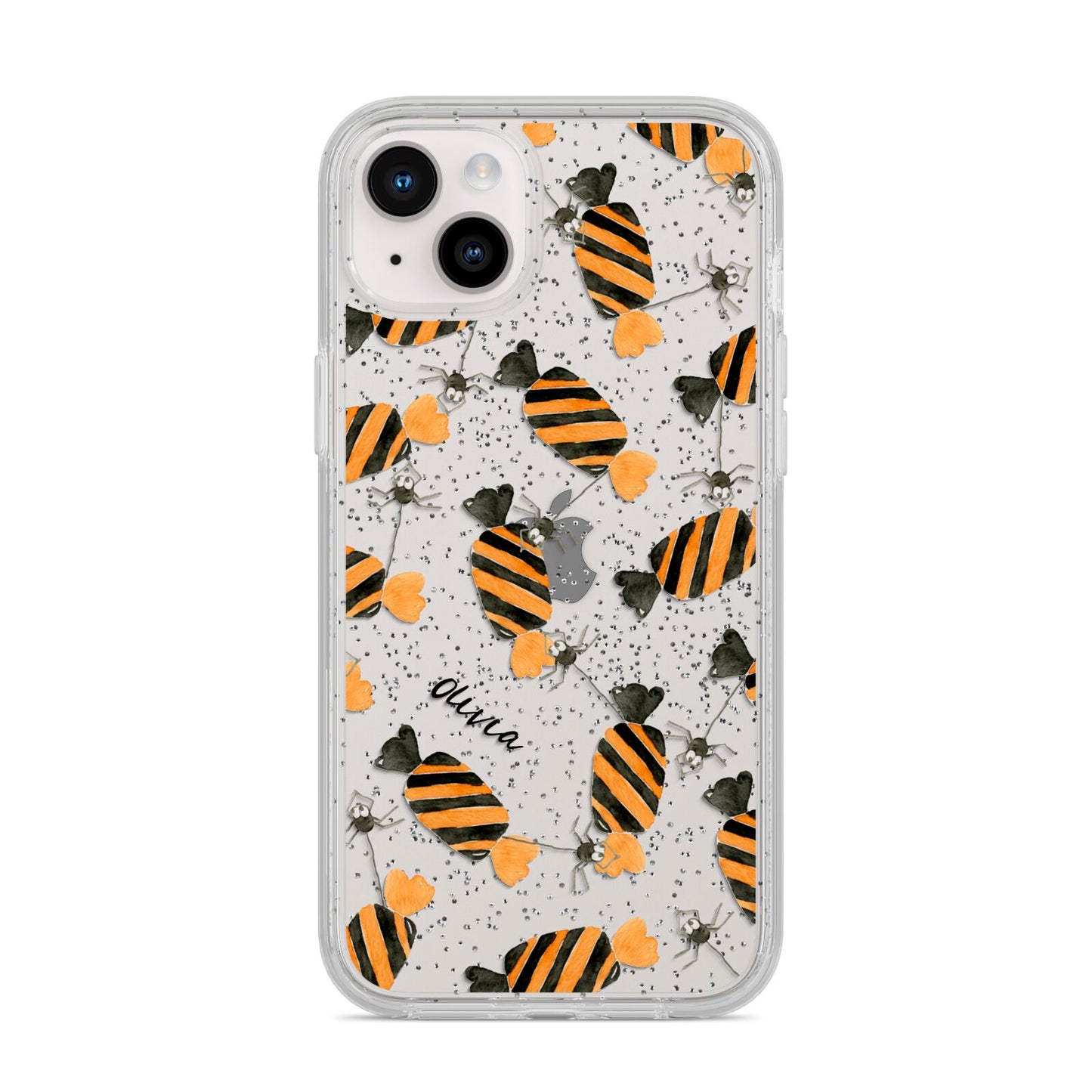 Sweet Spider Halloween Personalised iPhone 14 Plus Glitter Tough Case Starlight