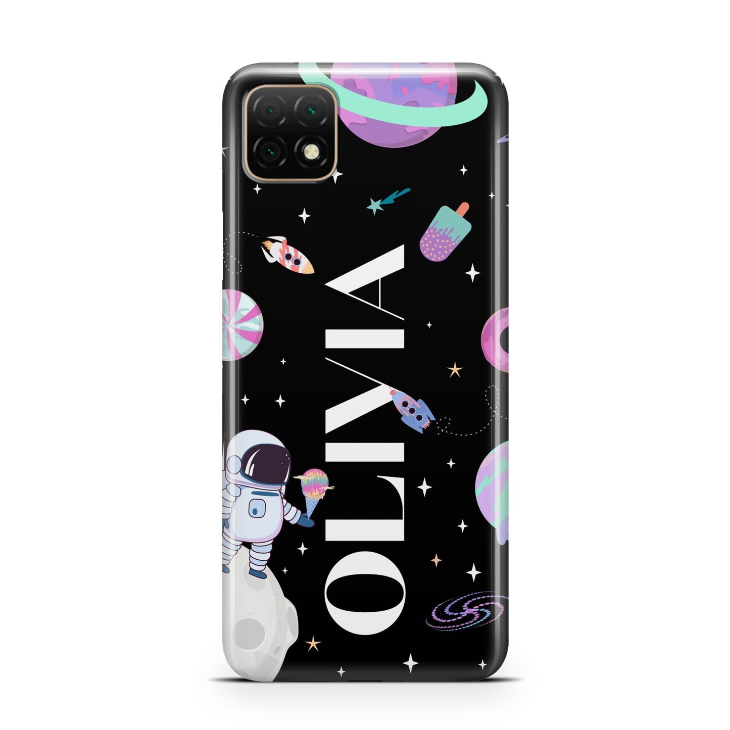 Sweet Treats in Space with Name Huawei Enjoy 20 Phone Case