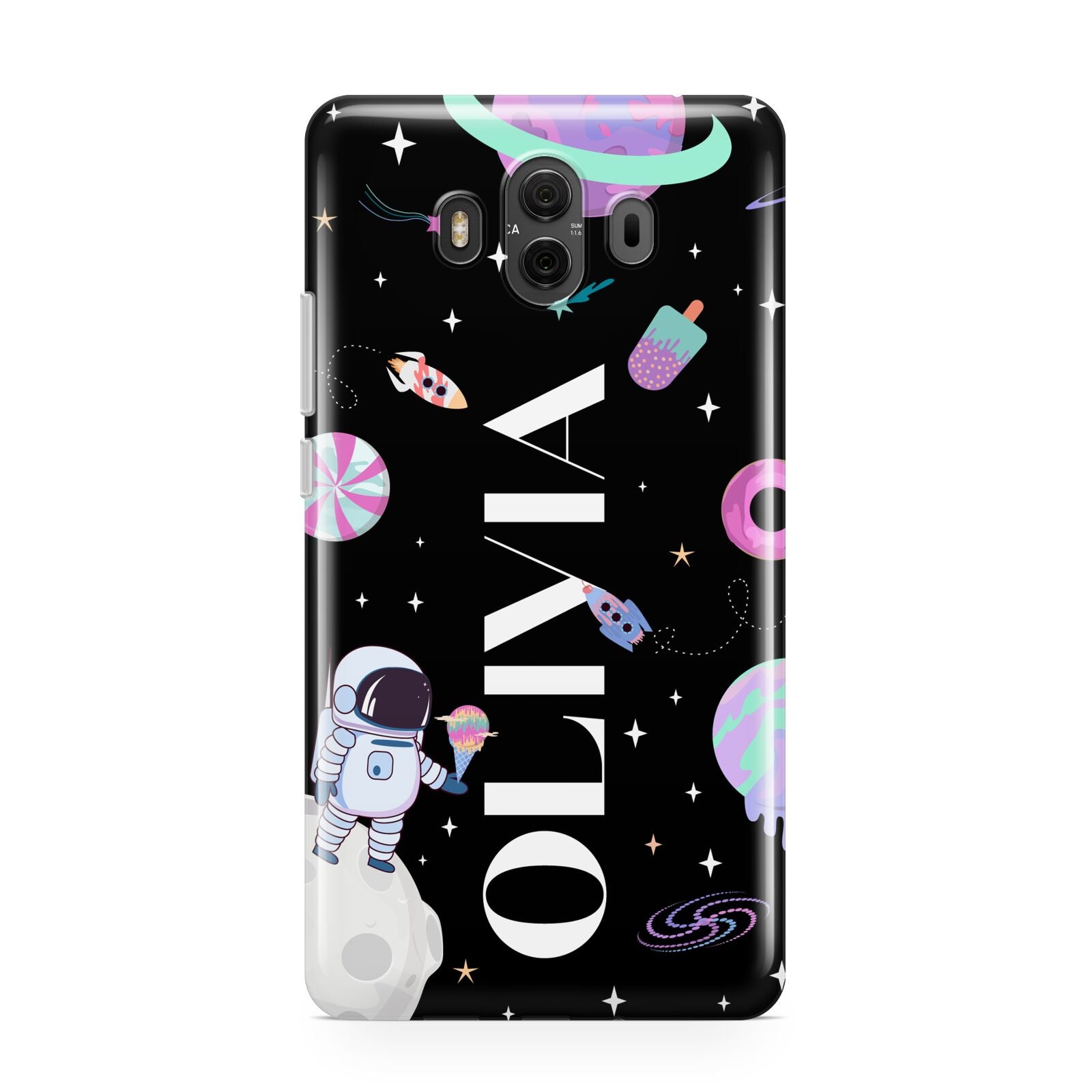 Sweet Treats in Space with Name Huawei Mate 10 Protective Phone Case