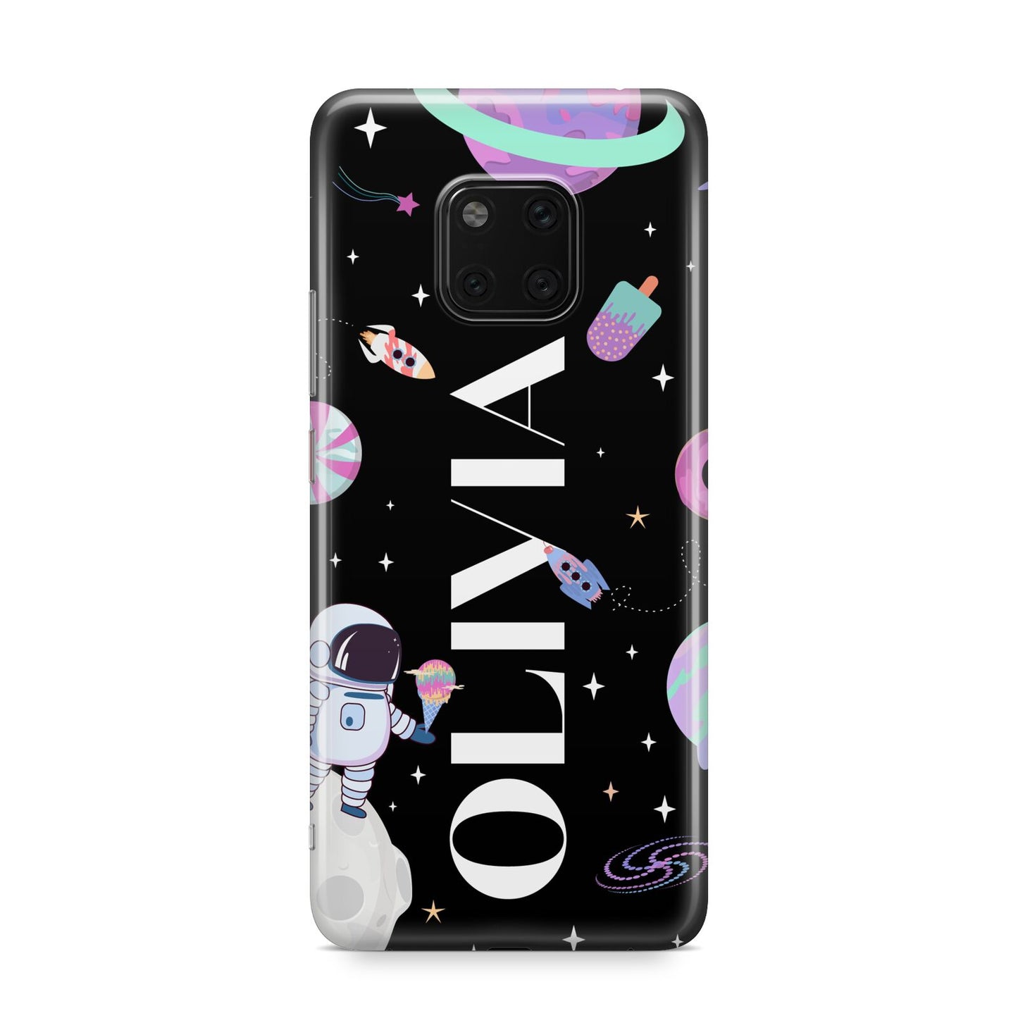 Sweet Treats in Space with Name Huawei Mate 20 Pro Phone Case