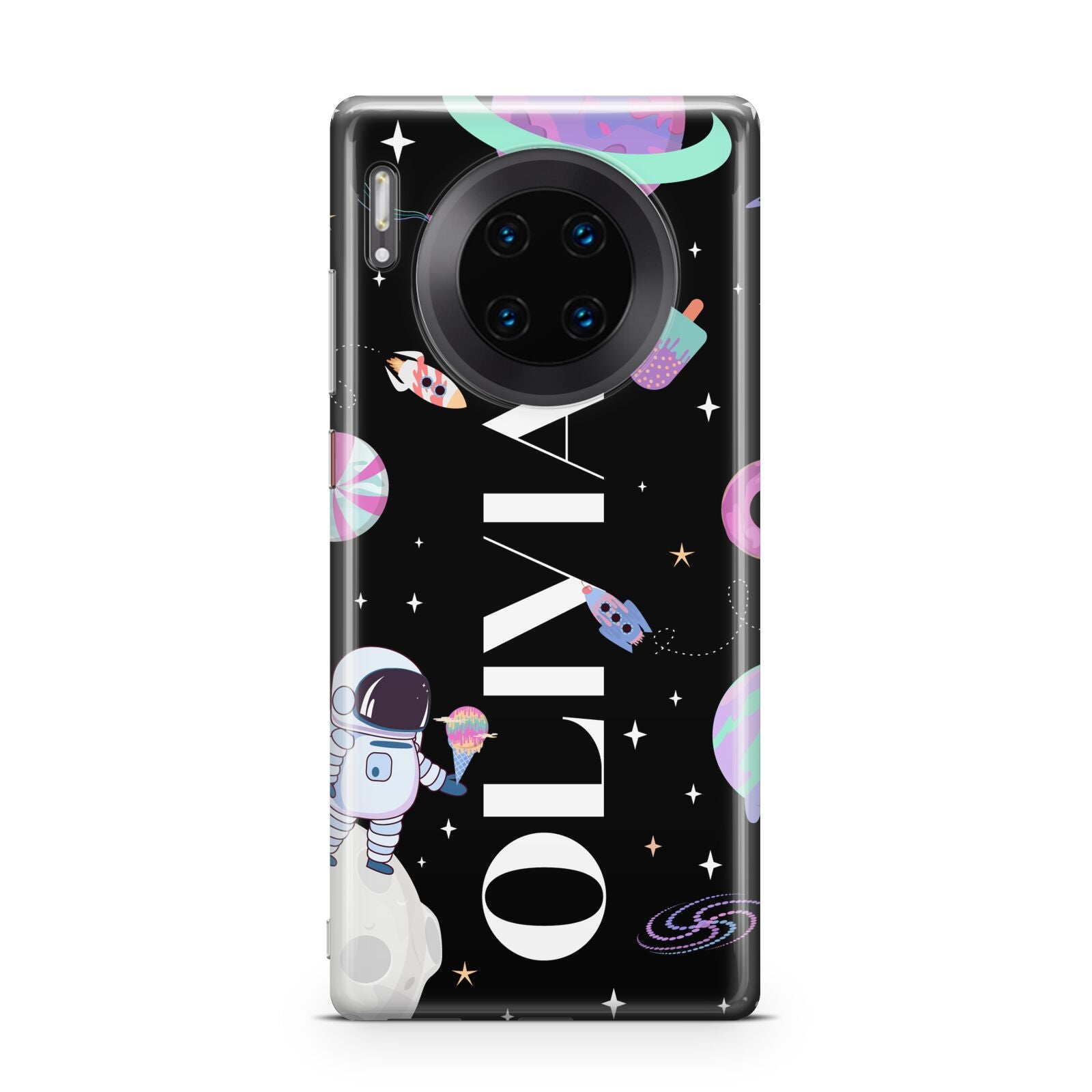 Sweet Treats in Space with Name Huawei Mate 30 Pro Phone Case