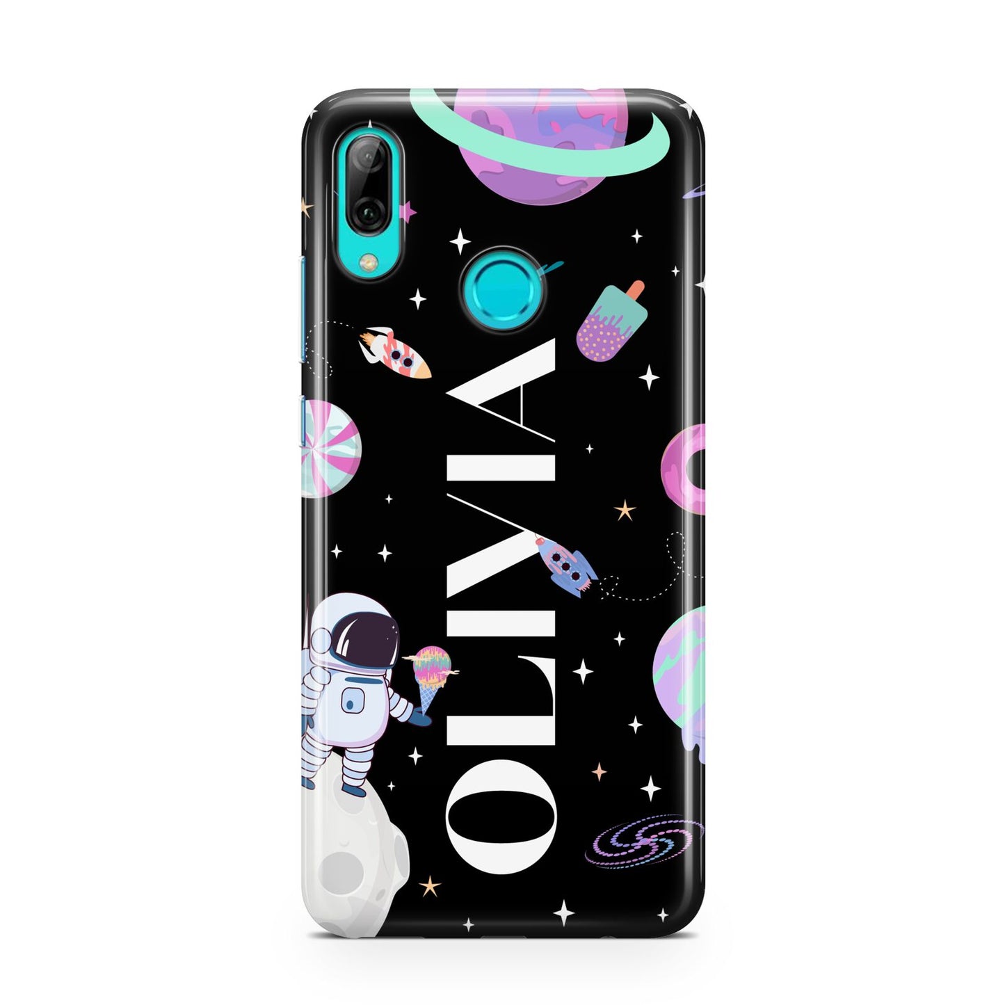 Sweet Treats in Space with Name Huawei P Smart 2019 Case