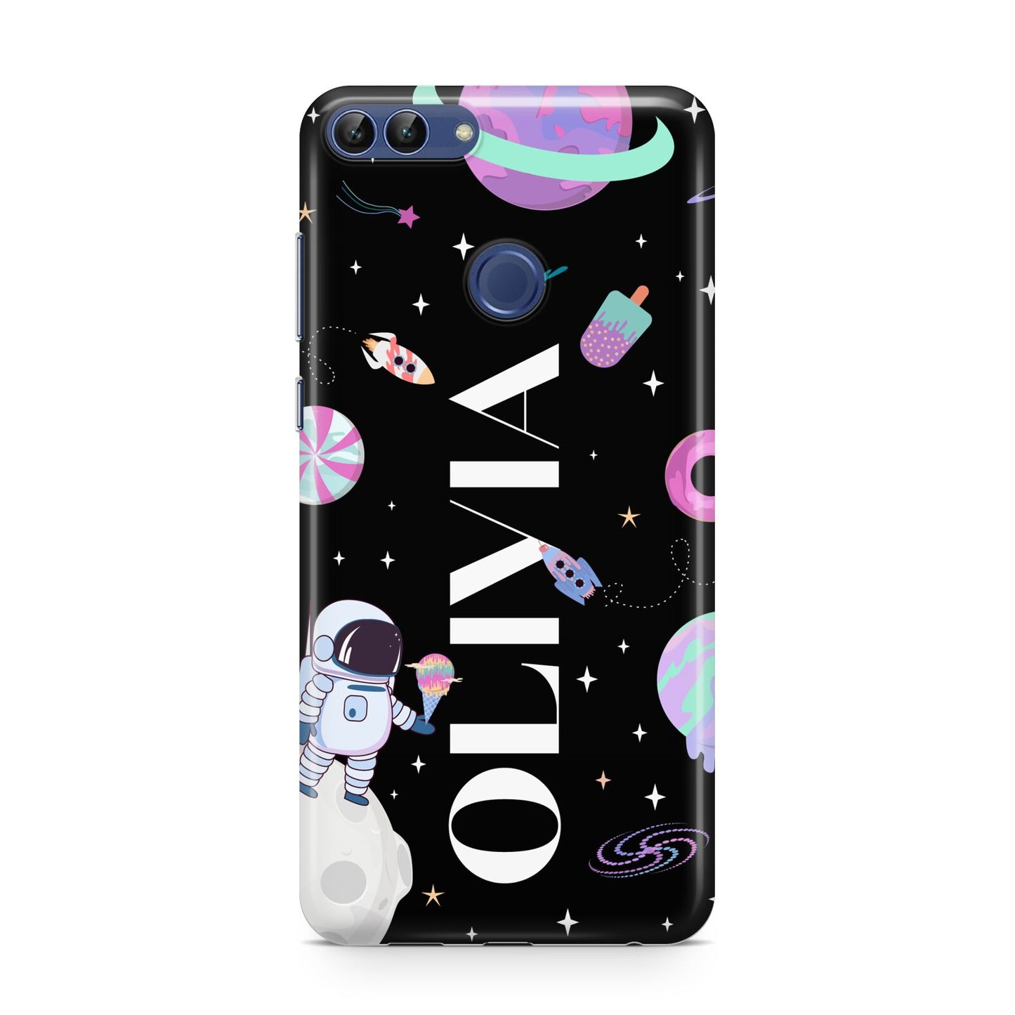 Sweet Treats in Space with Name Huawei P Smart Case