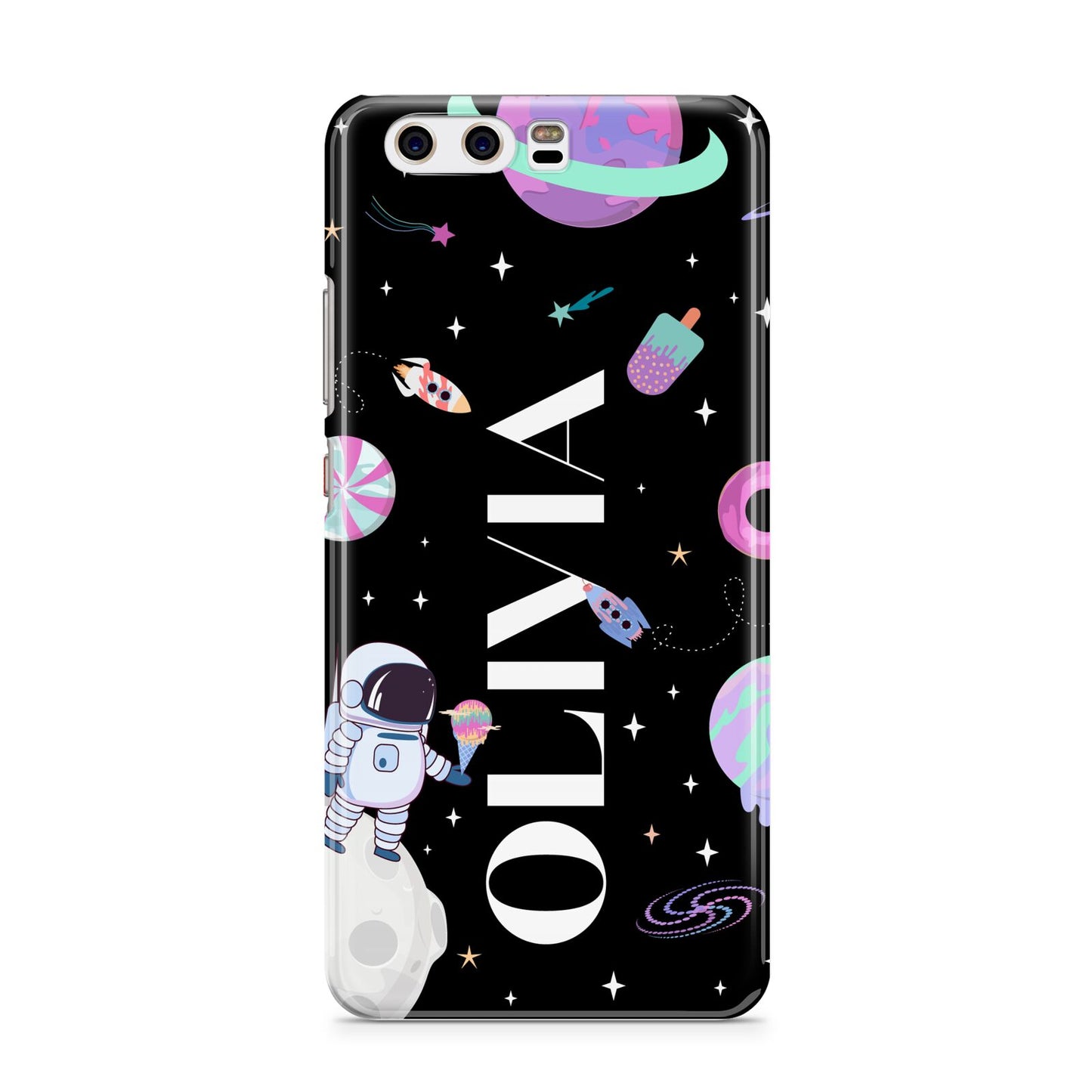 Sweet Treats in Space with Name Huawei P10 Phone Case