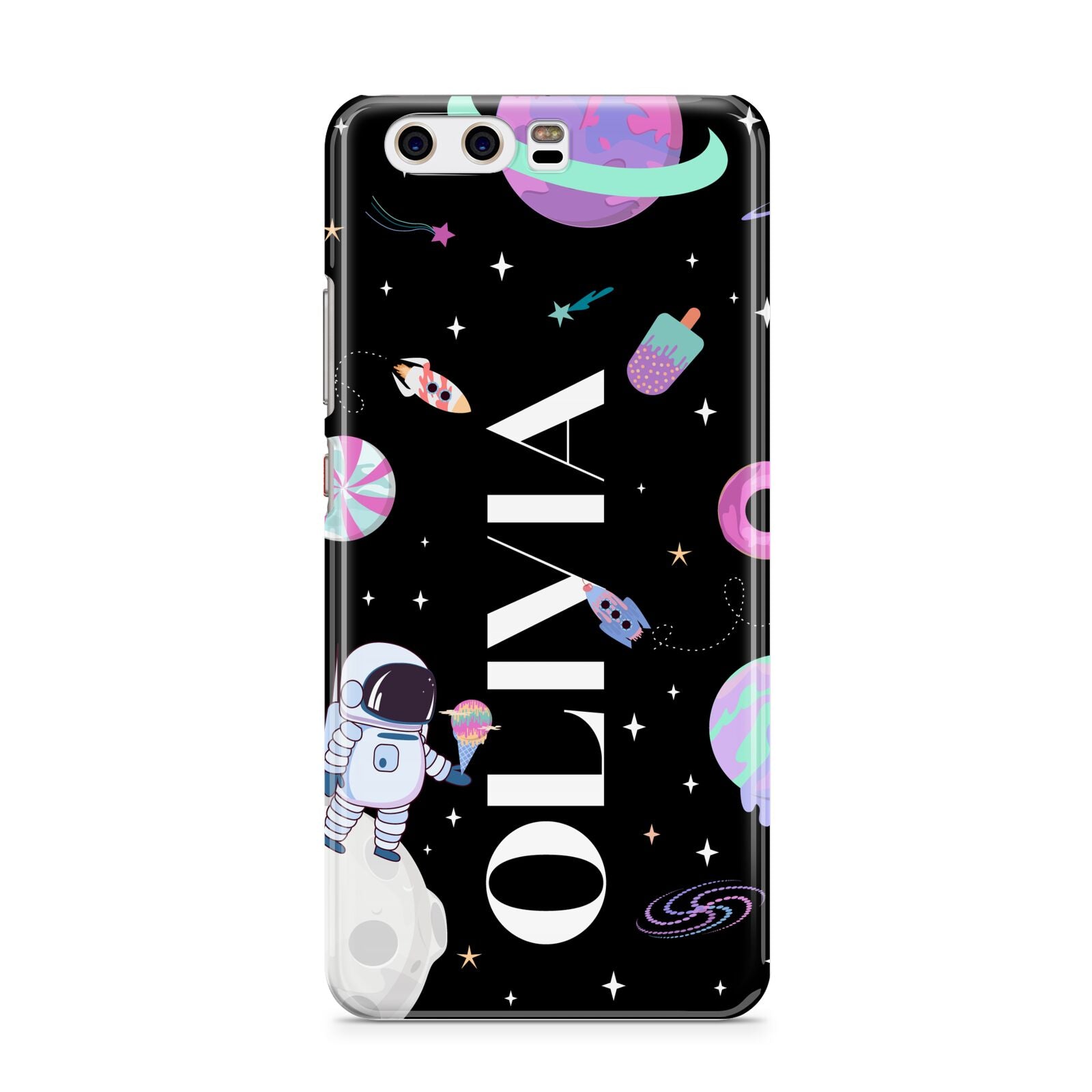 Sweet Treats in Space with Name Huawei P10 Phone Case