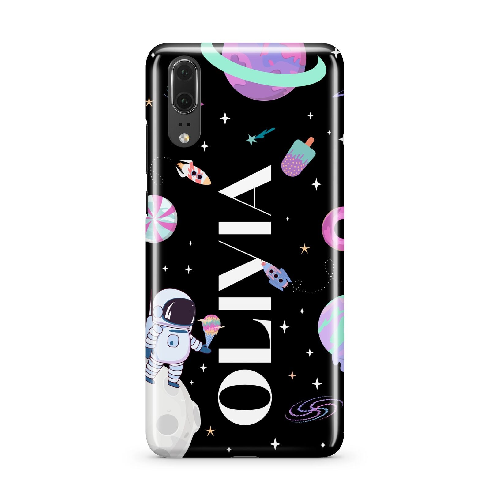 Sweet Treats in Space with Name Huawei P20 Phone Case