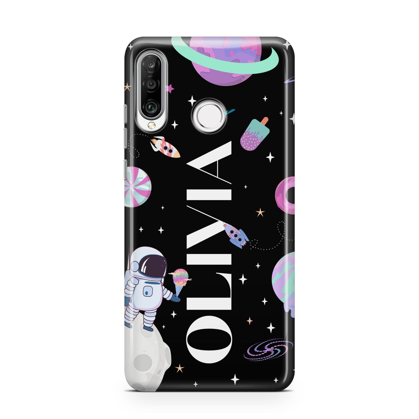 Sweet Treats in Space with Name Huawei P30 Lite Phone Case