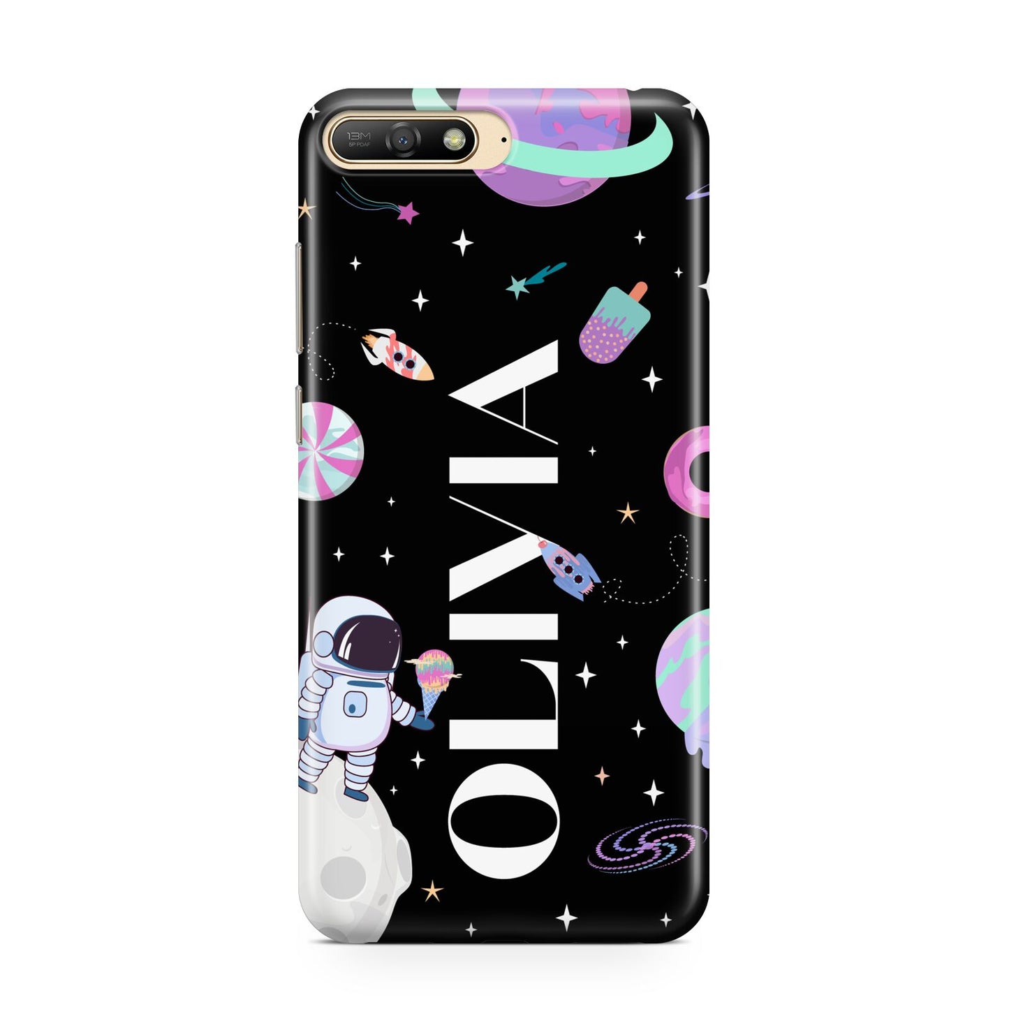 Sweet Treats in Space with Name Huawei Y6 2018