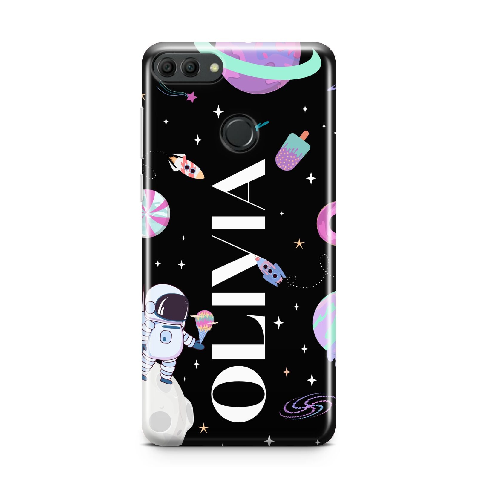 Sweet Treats in Space with Name Huawei Y9 2018