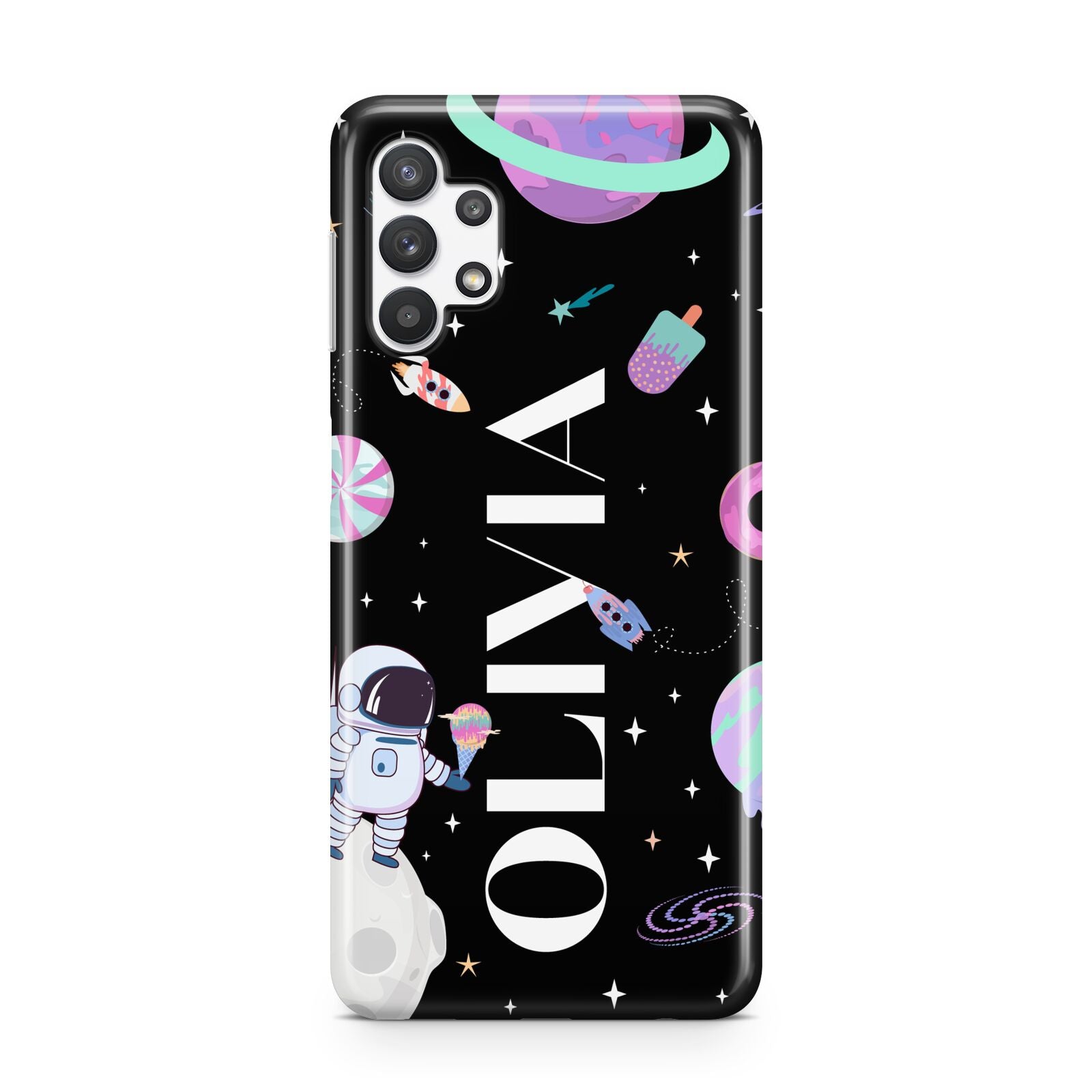 Sweet Treats in Space with Name Samsung A32 5G Case