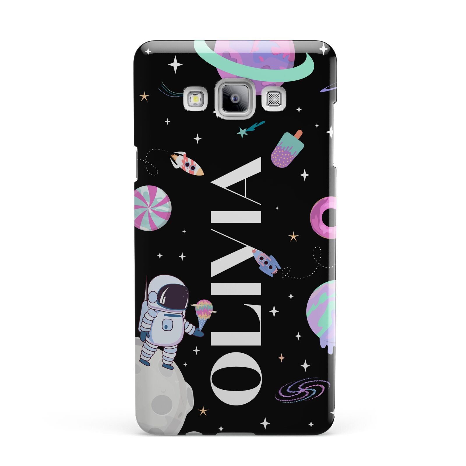 Sweet Treats in Space with Name Samsung Galaxy A7 2015 Case