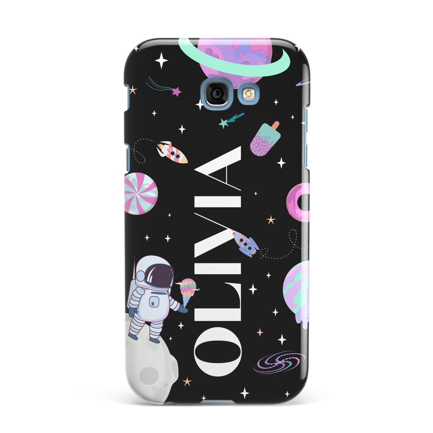 Sweet Treats in Space with Name Samsung Galaxy A7 2017 Case