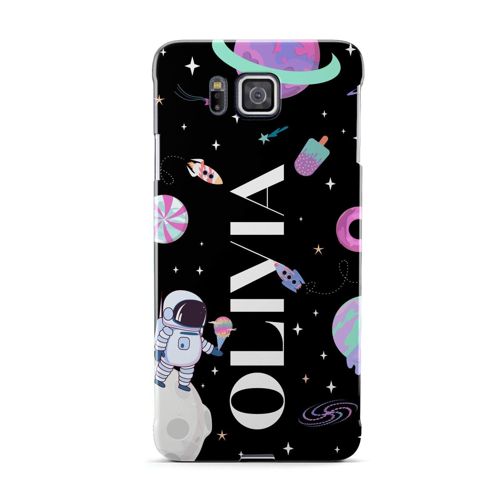 Sweet Treats in Space with Name Samsung Galaxy Alpha Case