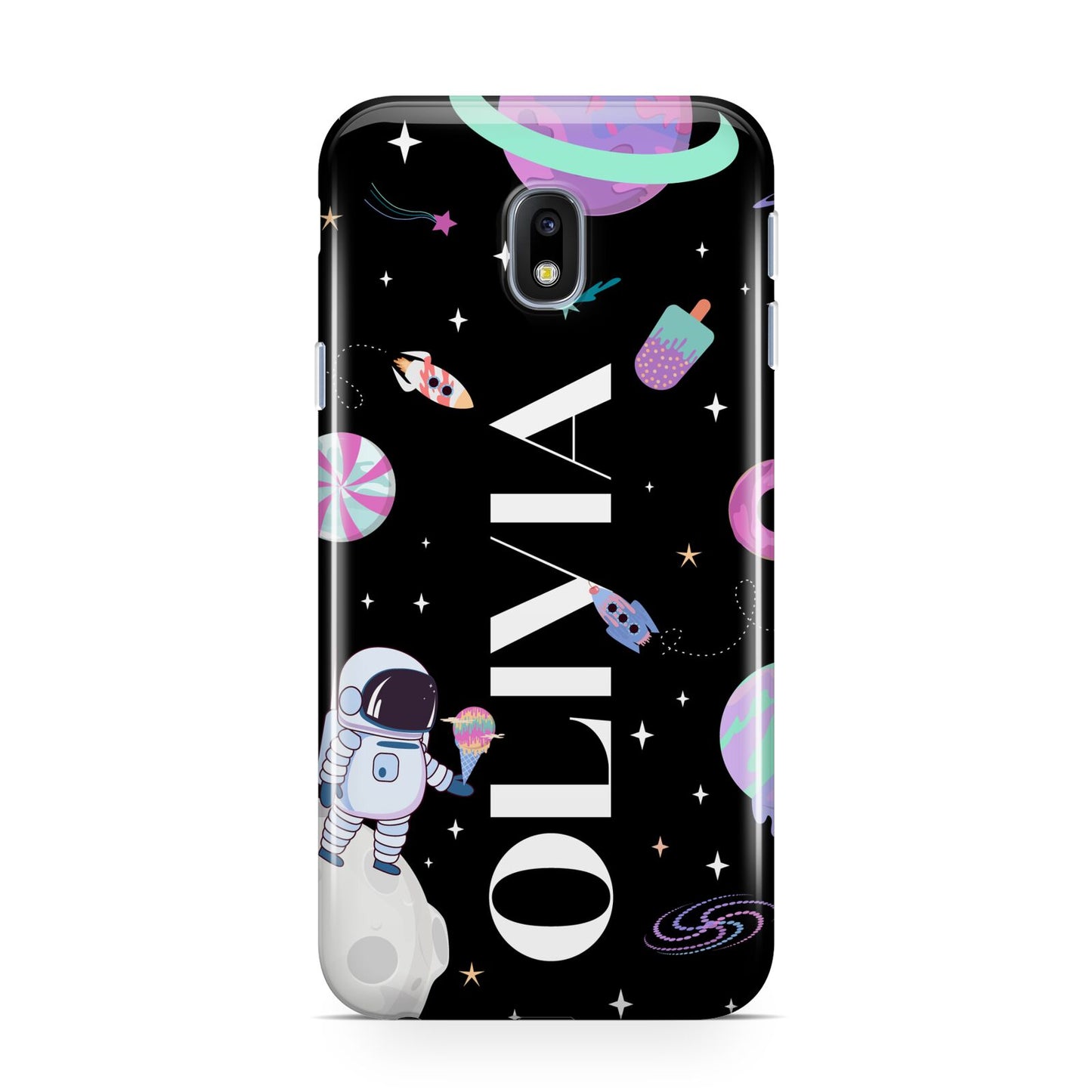 Sweet Treats in Space with Name Samsung Galaxy J3 2017 Case