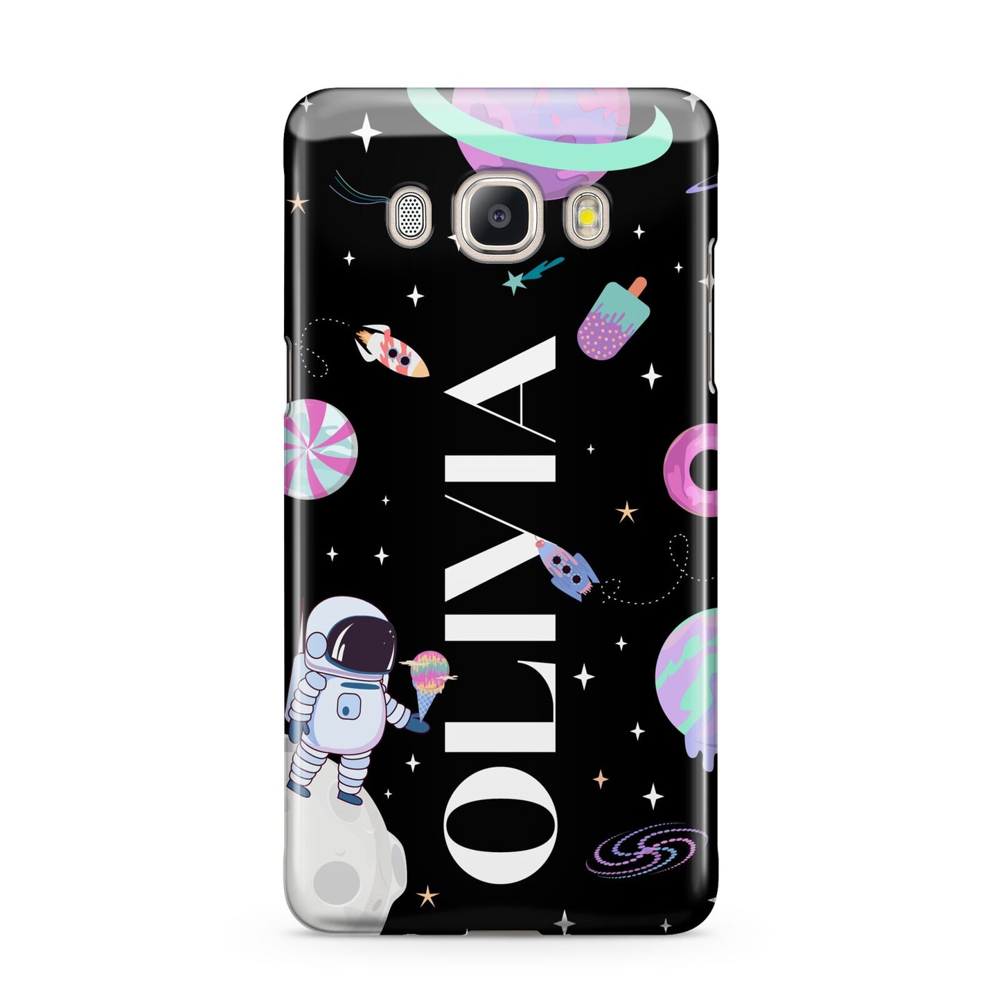 Sweet Treats in Space with Name Samsung Galaxy J5 2016 Case