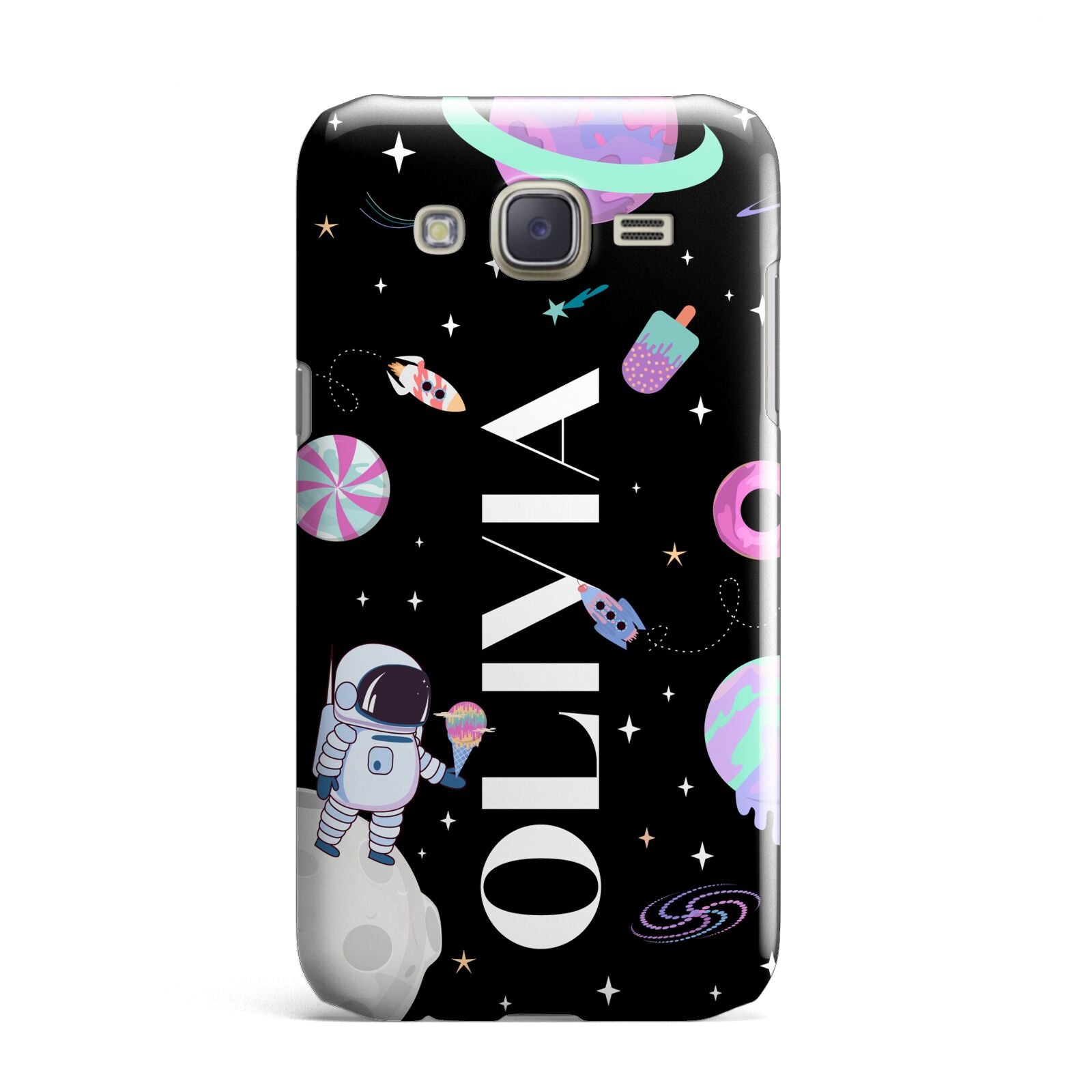 Sweet Treats in Space with Name Samsung Galaxy J7 Case